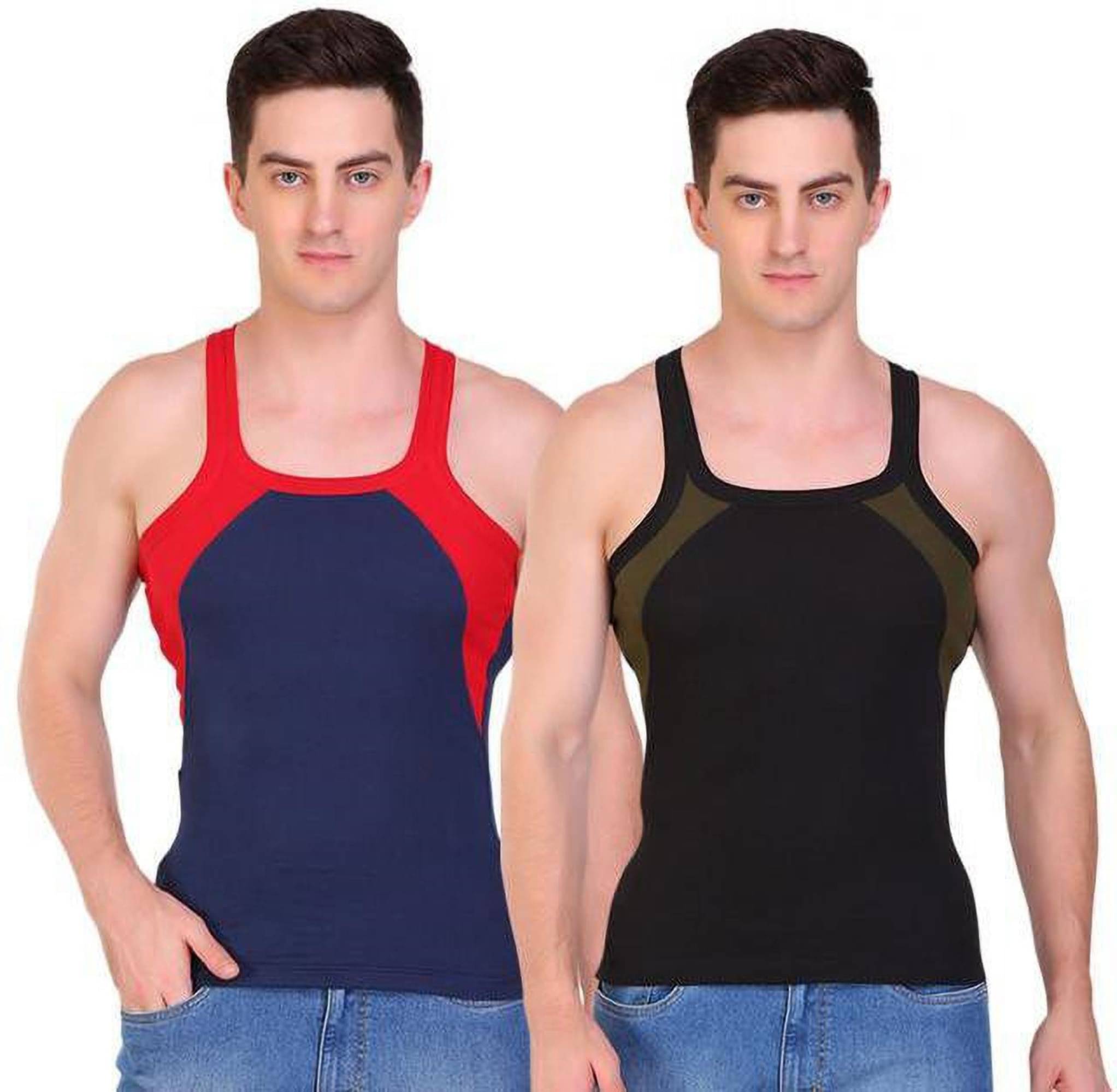 TT Pack of 2 Cotton Gym Vest For Men ( Black ) TT Pack of 2 Cotton Gym Vest For Men ( Black )