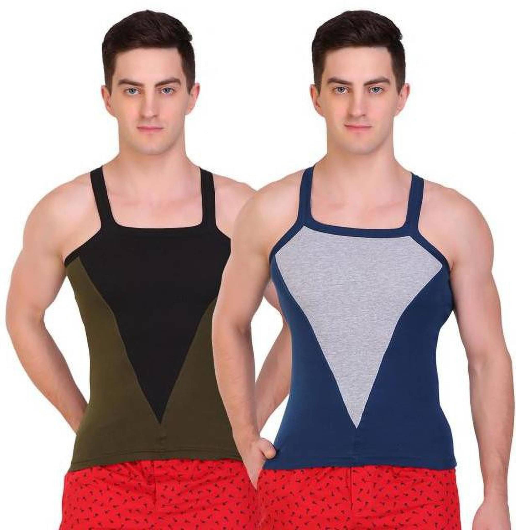 TT Pack of 2 Cotton Gym Vest For Men ( Blue ) TT Pack of 2 Cotton Gym Vest For Men ( Blue )