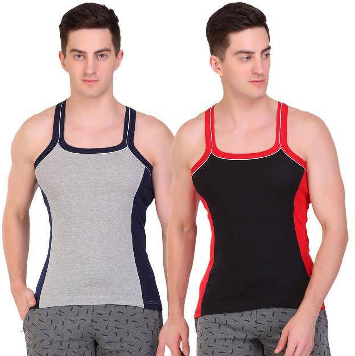 TT Pack of 2 Cotton Gym Vest For Men ( Black ) TT Pack of 2 Cotton Gym Vest For Men ( Black )