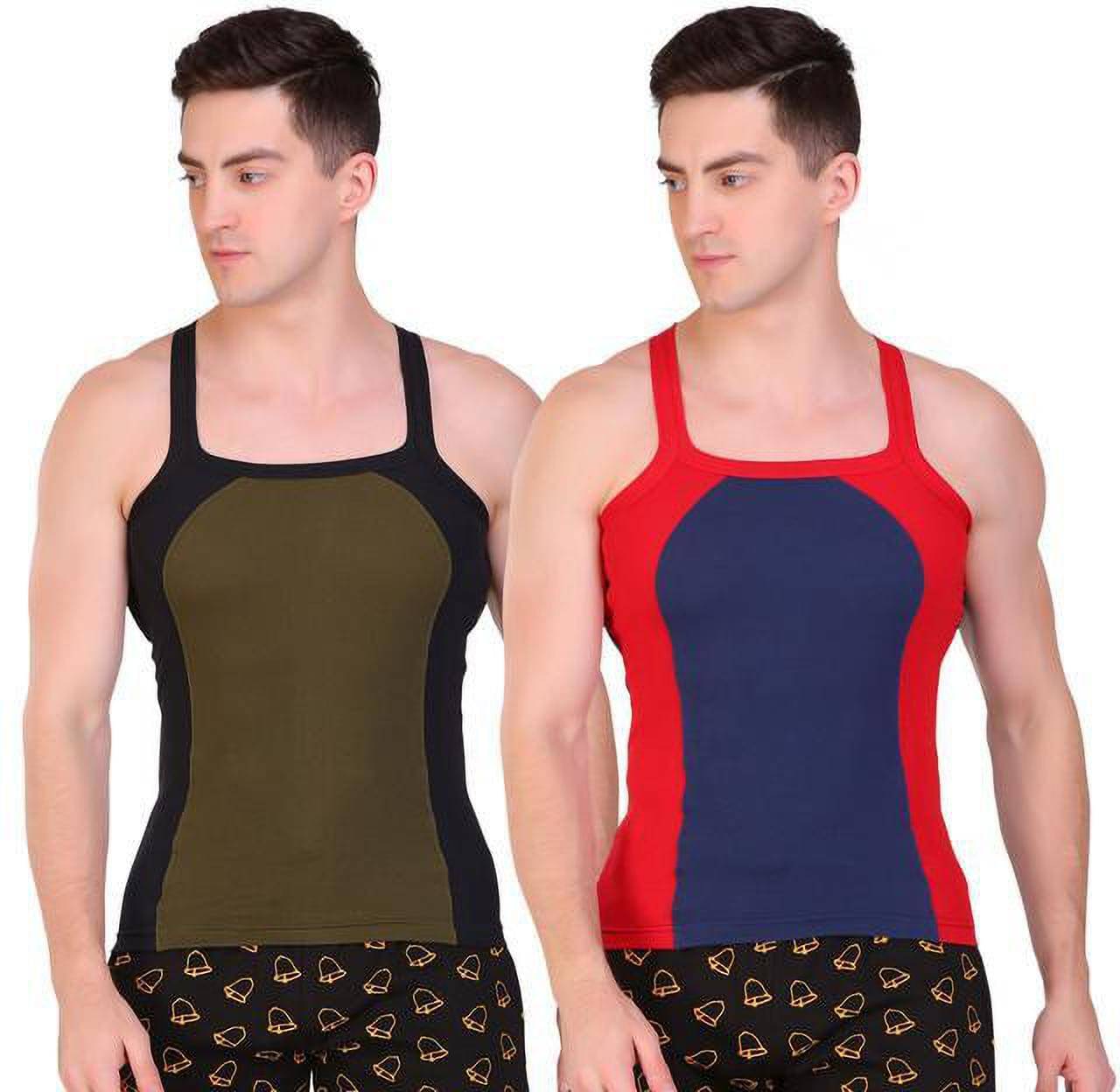     			TT Pack of 2 Cotton Gym Vest For Men ( Black )