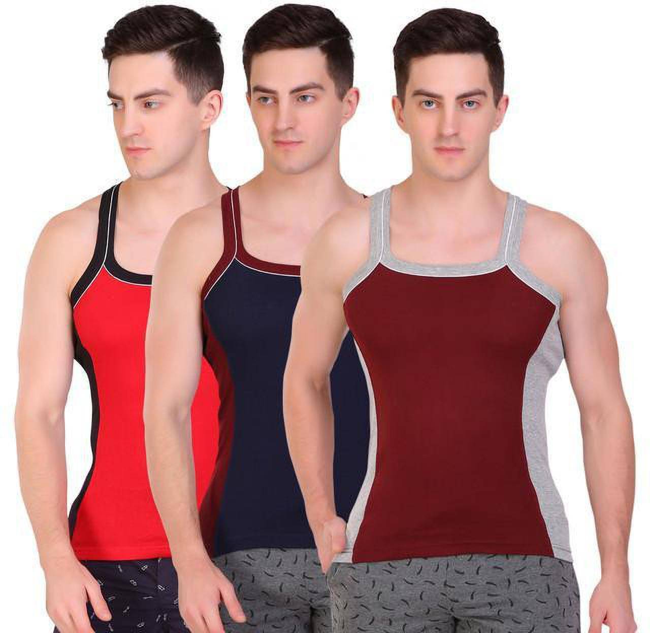TT Pack of 3 Cotton Gym Vest For Men ( Red ) TT Pack of 3 Cotton Gym Vest For Men ( Red )
