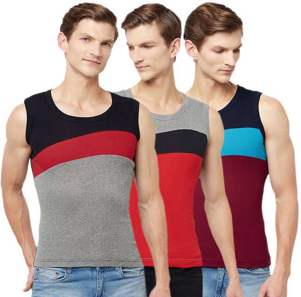     			TT Pack of 3 Cotton Gym Vest For Men ( Multicolor )