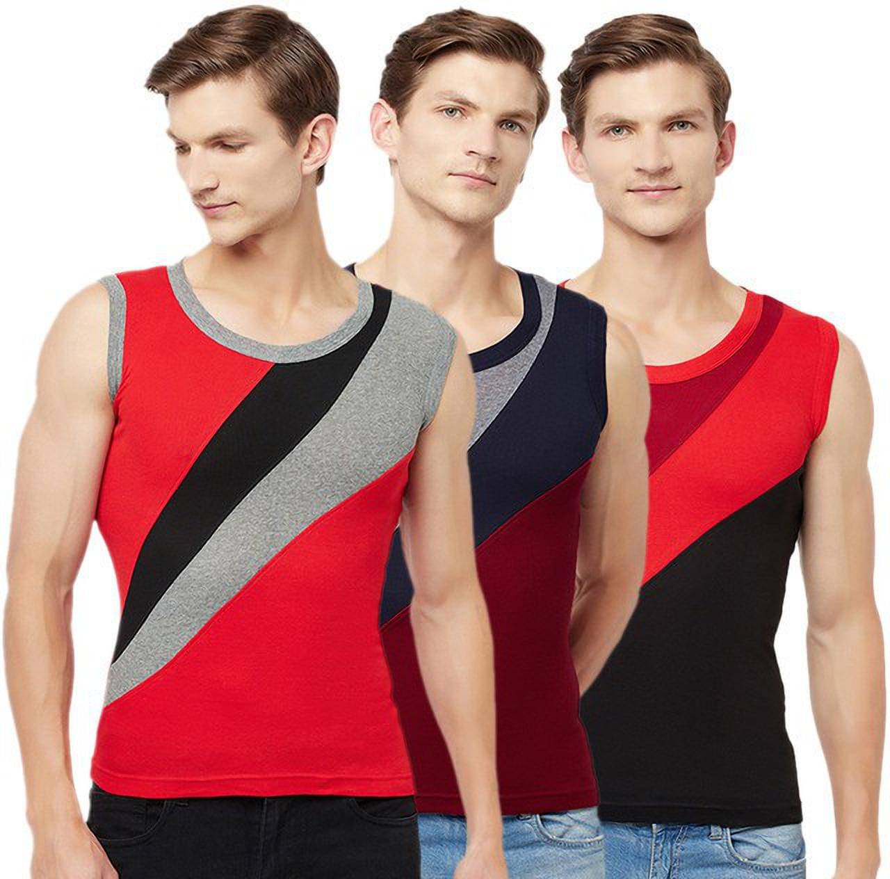     			TT Pack of 3 Cotton Gym Vest For Men ( Multicolor )