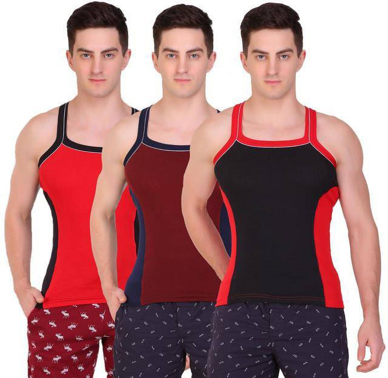     			TT Pack of 3 Cotton Gym Vest For Men ( Multicolor )