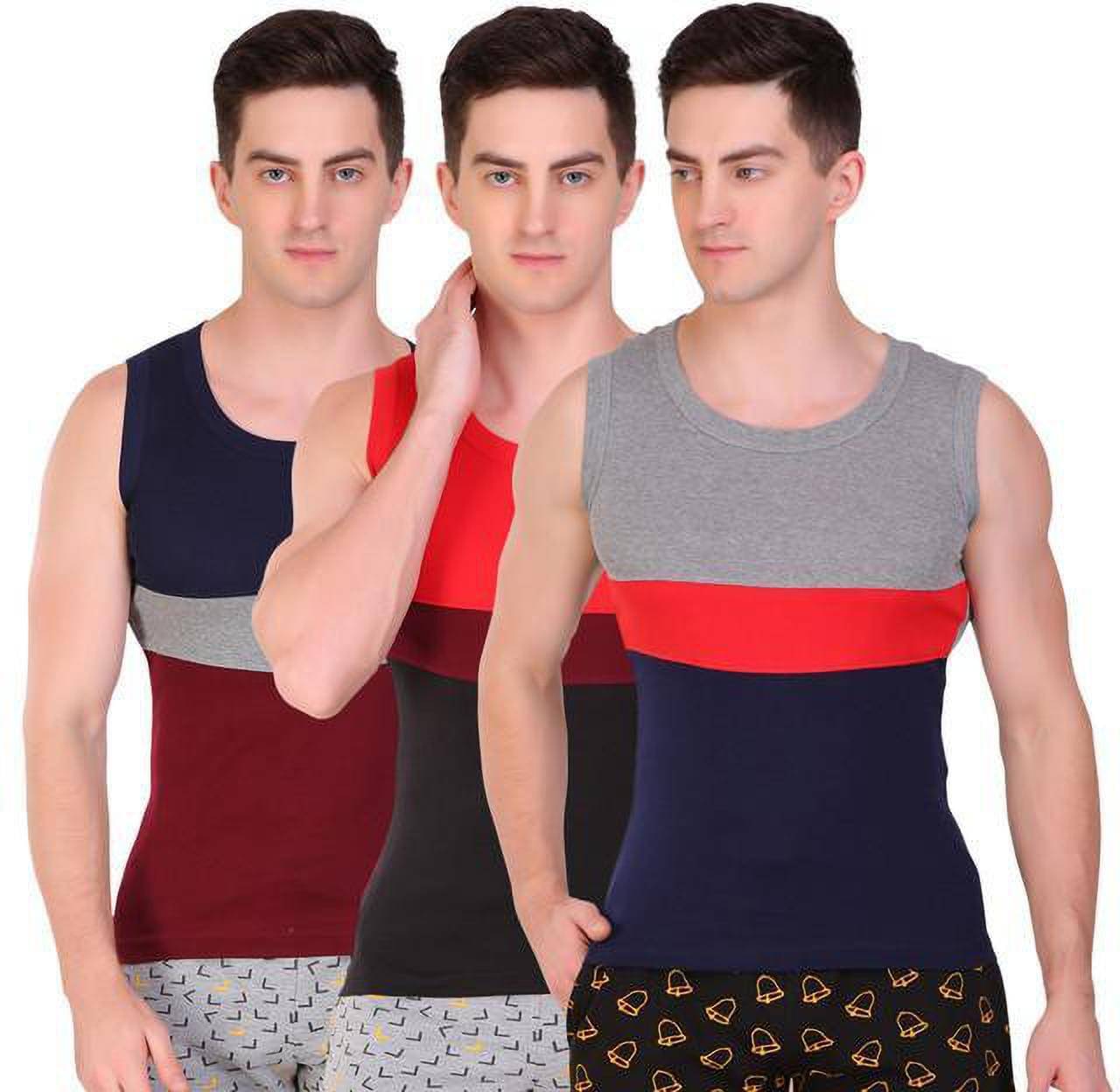     			TT Pack of 3 Cotton Gym Vest For Men ( Red )