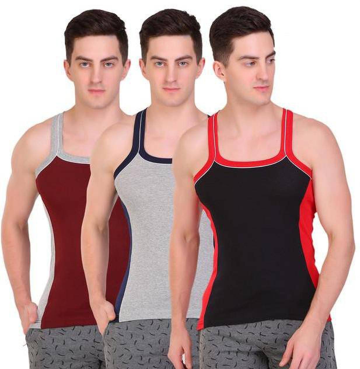 TT Pack of 3 Cotton Gym Vest For Men ( Black )     			TT Pack of 3 Cotton Gym Vest For Men ( Black )