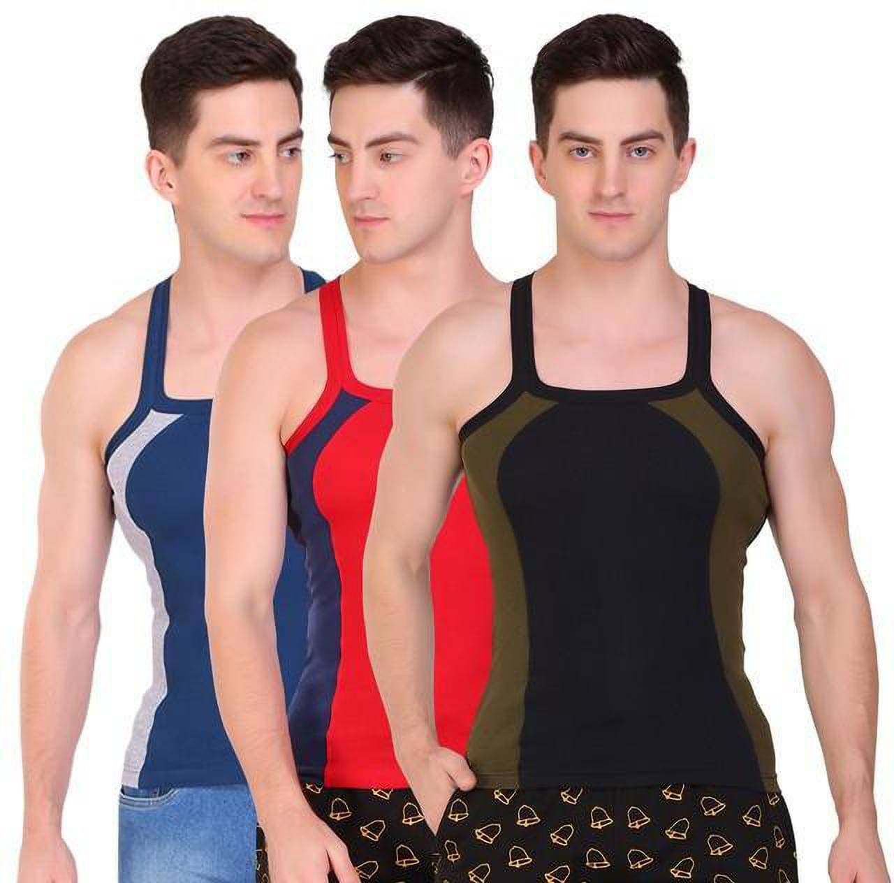 TT Pack of 3 Cotton Gym Vest For Men ( Black )     			TT Pack of 3 Cotton Gym Vest For Men ( Black )