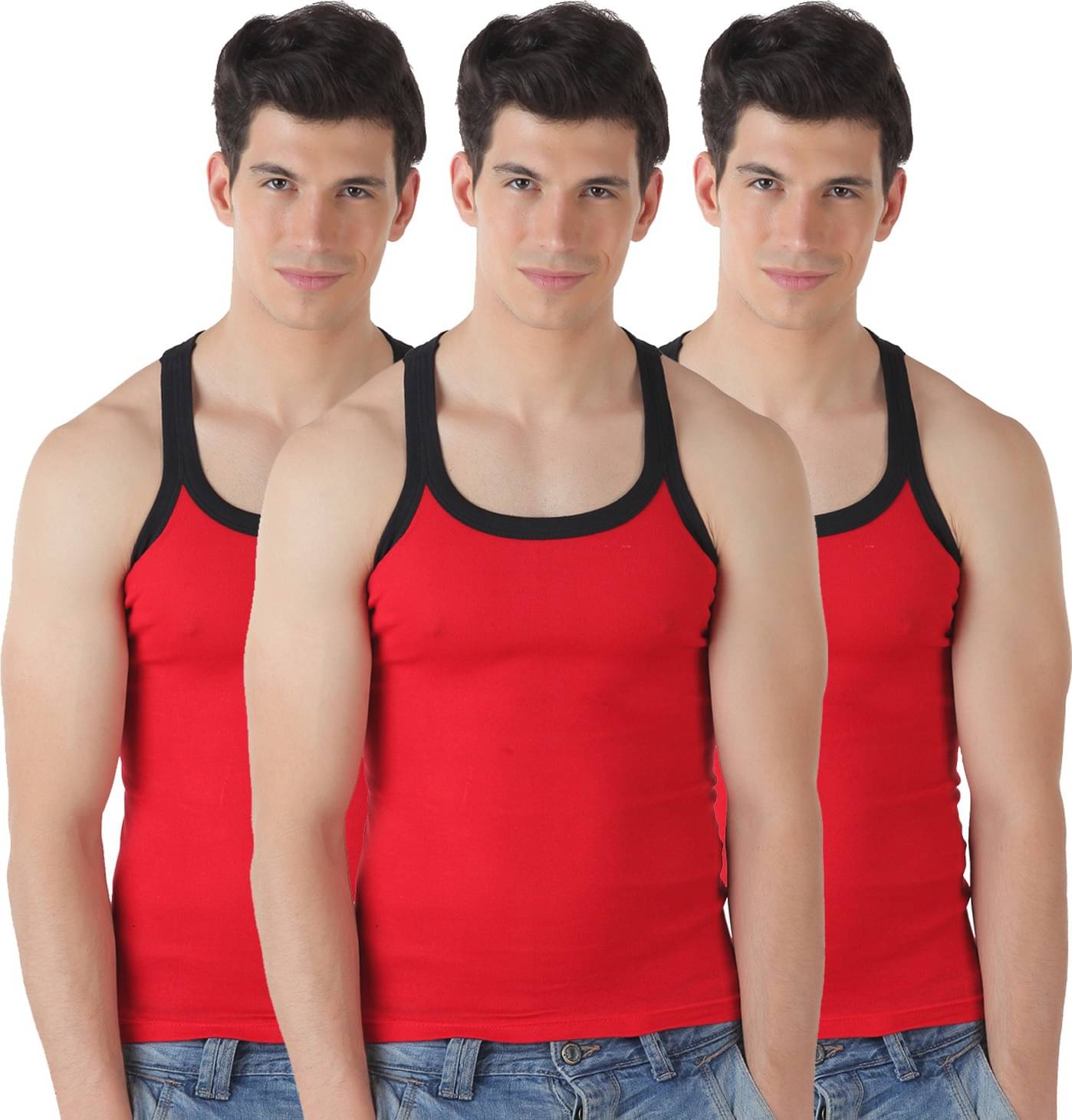 TT Pack of 3 Cotton Gym Vest For Men ( Red )     			TT Pack of 3 Cotton Gym Vest For Men ( Red )
