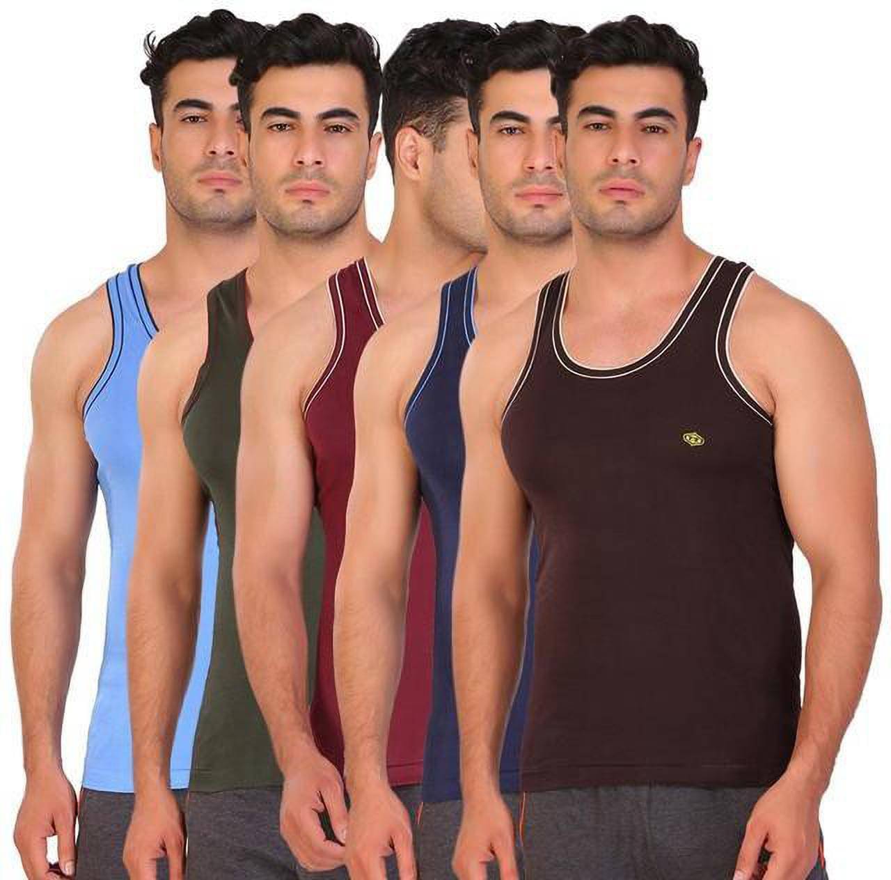     			TT Pack of 5 Cotton Basic Vest For Men ( Multicolor )