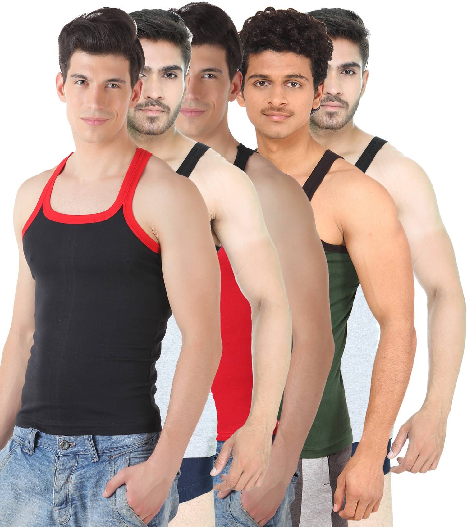     			TT Pack of 5 Cotton Gym Vest For Men ( Multicolor )
