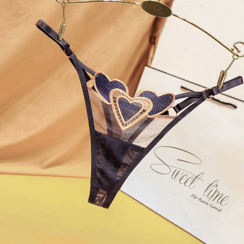     			Talgo Pack of 1 Poly Crepe Thongs For Women ( Navy Blue )