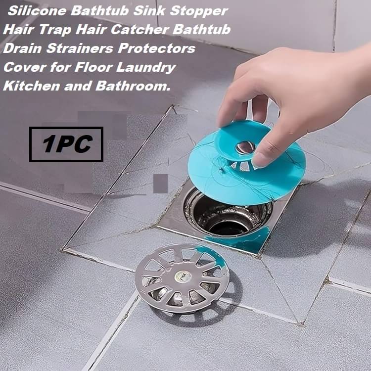     			Basin Sealer Cover Drainer Water Stopper with Hair Catcher pack of 1