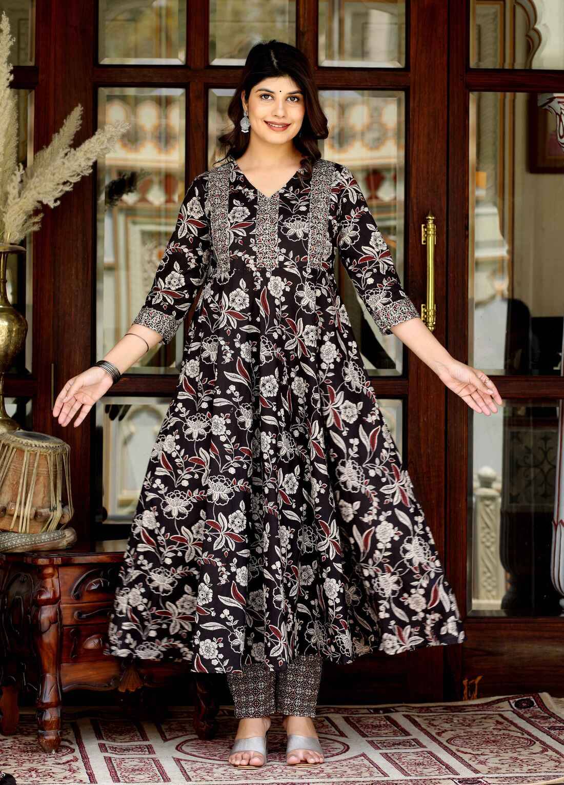 miravan Cotton Printed Kurti With Pants Women's Stitched Salwar Suit - Multicolor ( Pack of 1 ) miravan Cotton Printed Kurti With Pants Women's Stitched Salwar Suit - Multicolor ( Pack of 1 )
