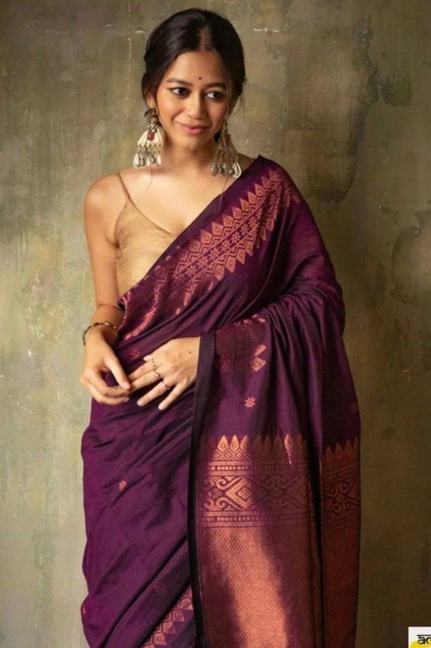     			roop lavanya Kanjivaram Silk Woven Saree With Unstitched Blouse Piece ( Wine )