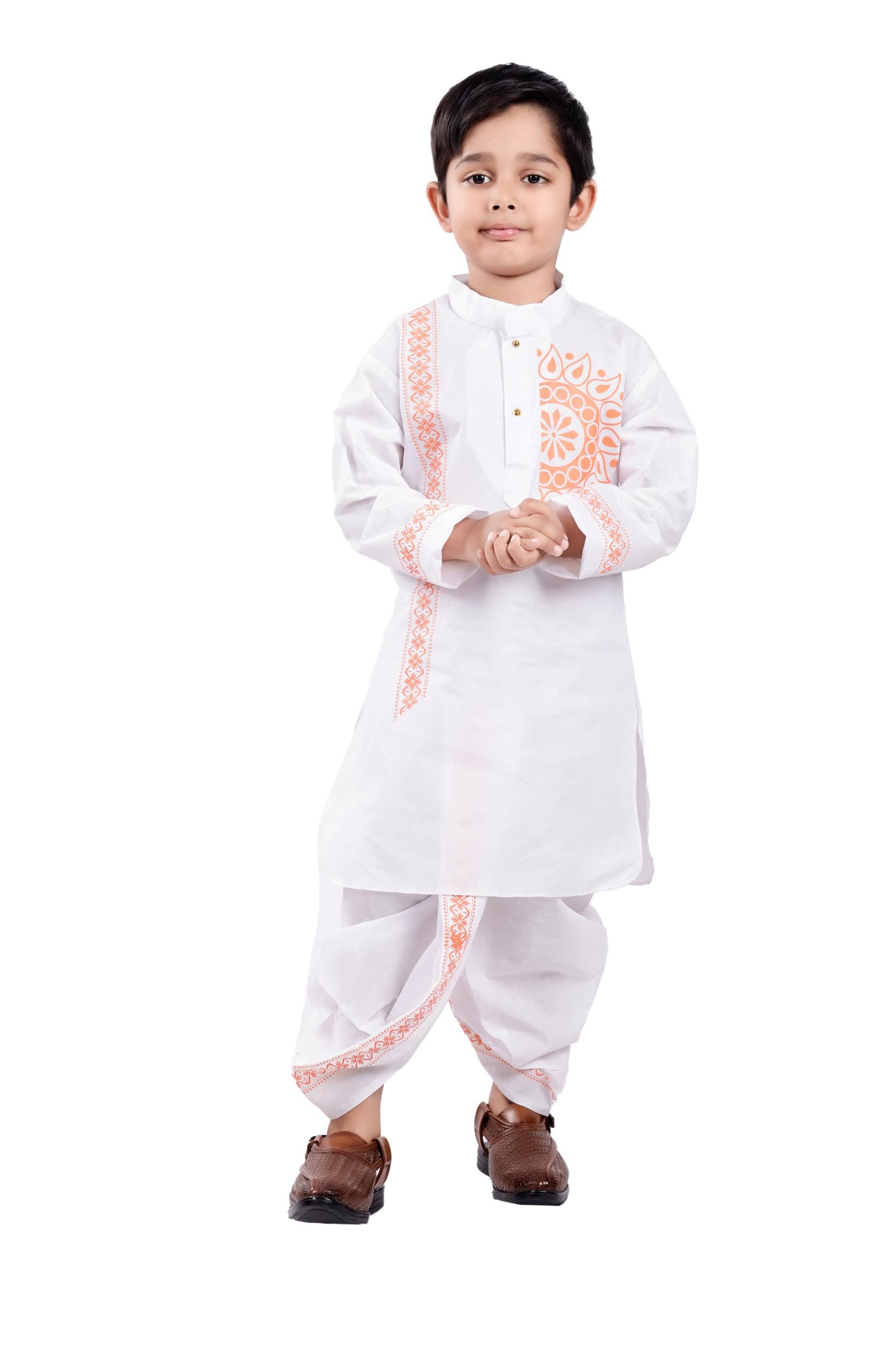 s muktar garments Baby Boys Cotton Ethnic - Pattern Dhoti Kurta Set ( White , Pack of 1 ) - Kurtas & Kurta Sets | Buy online on ZillyBuy