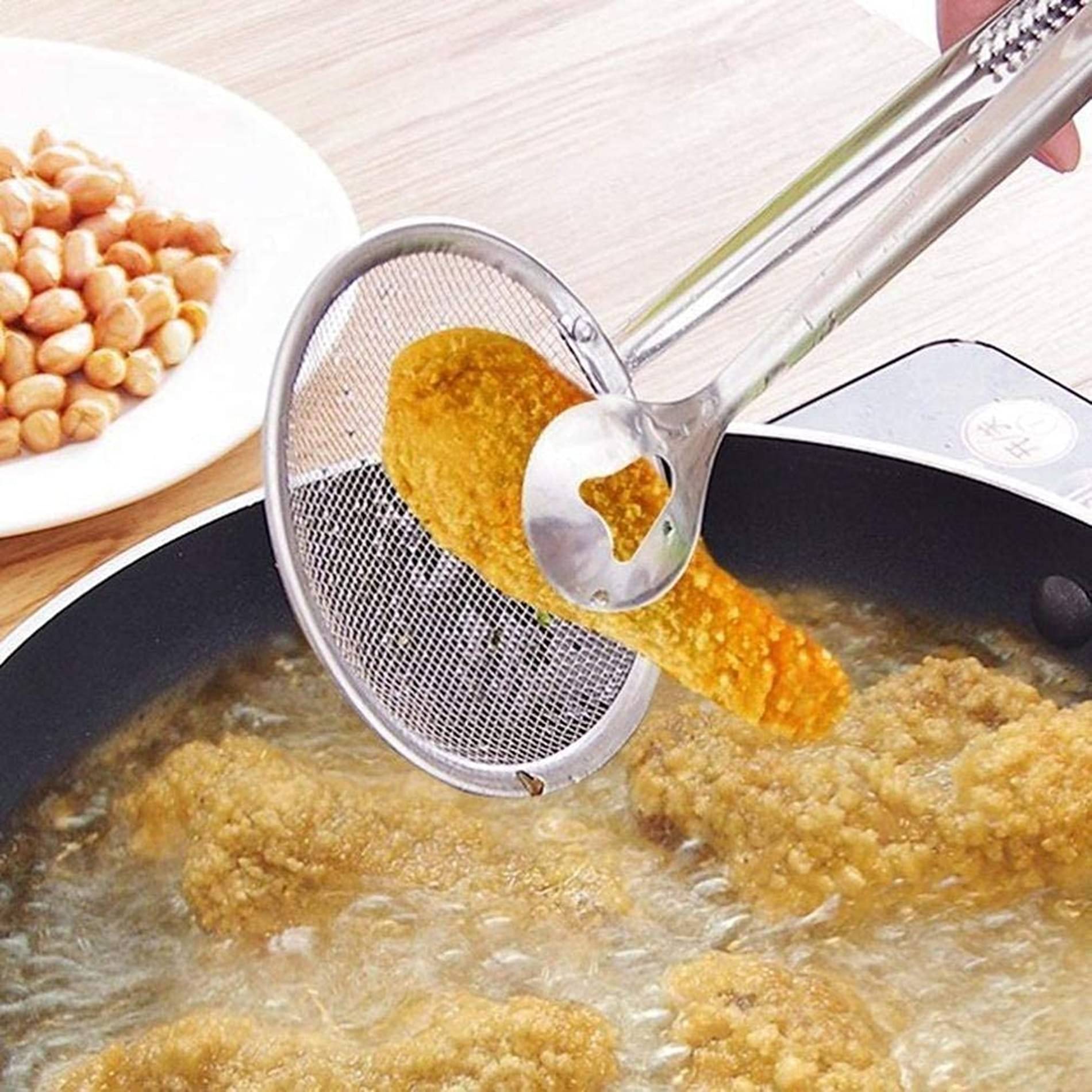 ATIPRIYA Silver Stainless Steel 2 in 1 Deep Fry Tool Filter Spoon Strainer ( Set of 1 ) ATIPRIYA Silver Stainless Steel 2 in 1 Deep Fry Tool Filter Spoon Strainer ( Set of 1 )