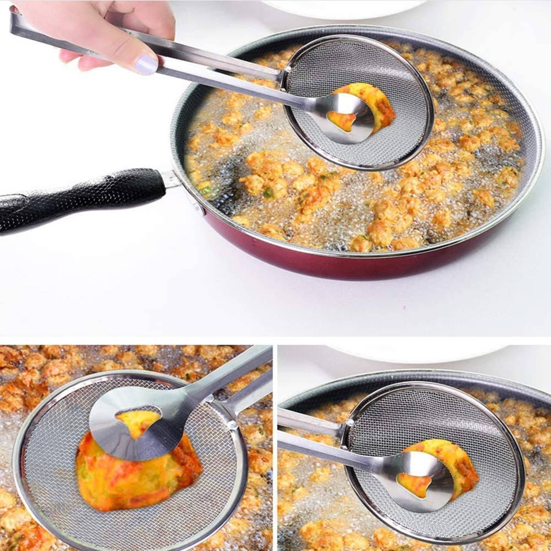 ATIPRIYA Silver Stainless Steel Multi-Functional 2 in 1 Fry Tool Filter Spoon ( Set of 1 ) ATIPRIYA Silver Stainless Steel Multi-Functional 2 in 1 Fry Tool Filter Spoon ( Set of 1 )