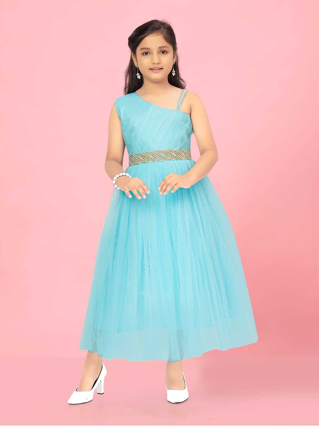 Aarika Net Gown For Girls ( Pack of 1 , Turquoise ) Aarika Net Gown For Girls ( Pack of 1 , Turquoise )
