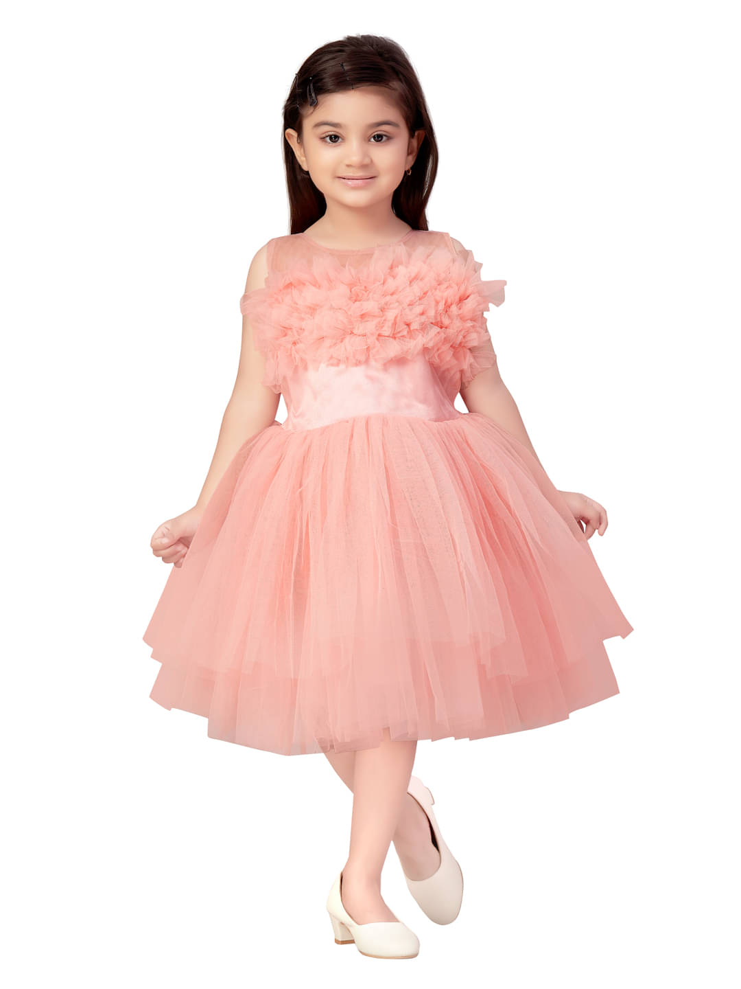 Aarika Nylon Frock For Baby Girls ( Pack of 1 , Peach )     			Aarika Nylon Frock For Baby Girls ( Pack of 1 , Peach )