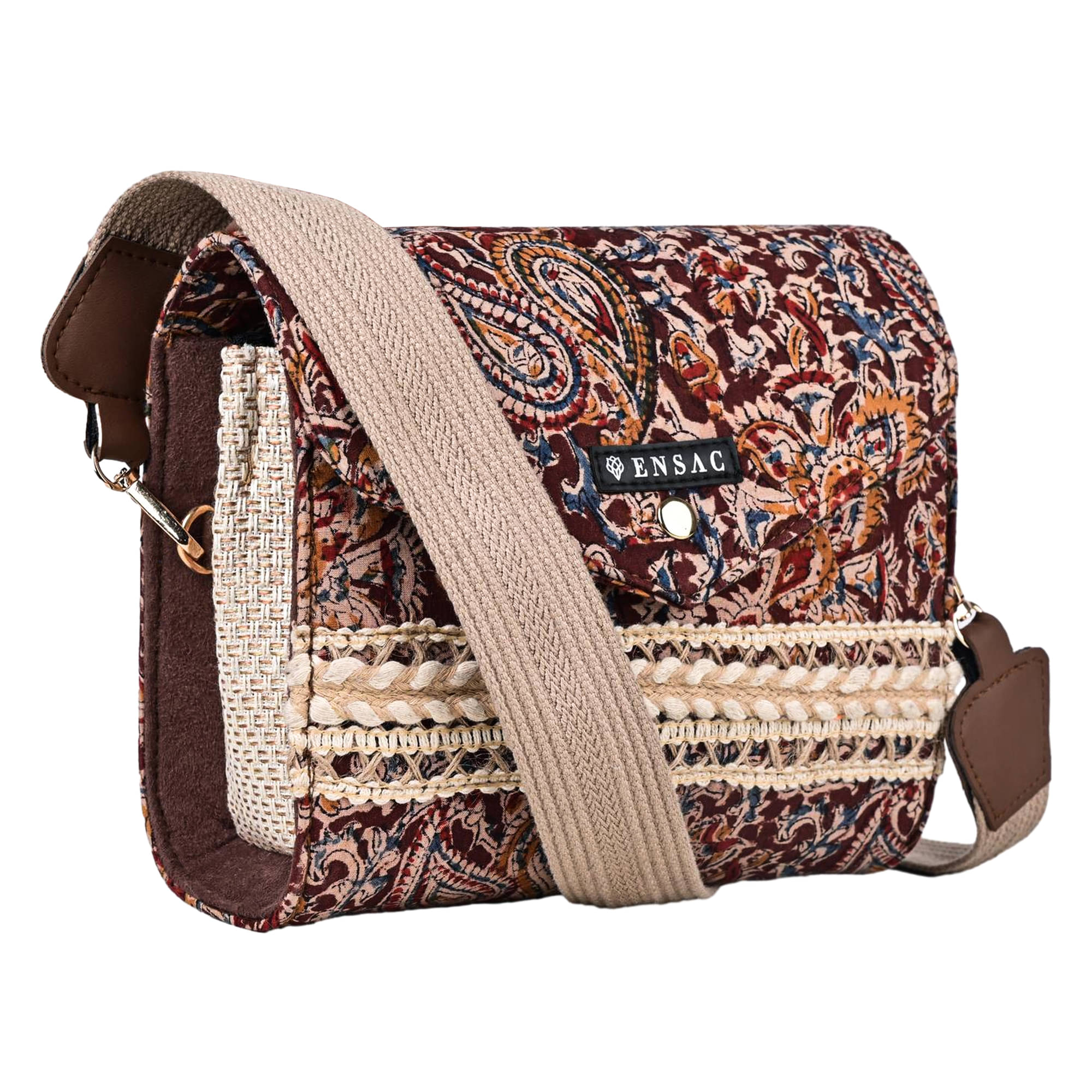     			ENSAC Sling Bag Cotton Set of 1 ( Maroon )
