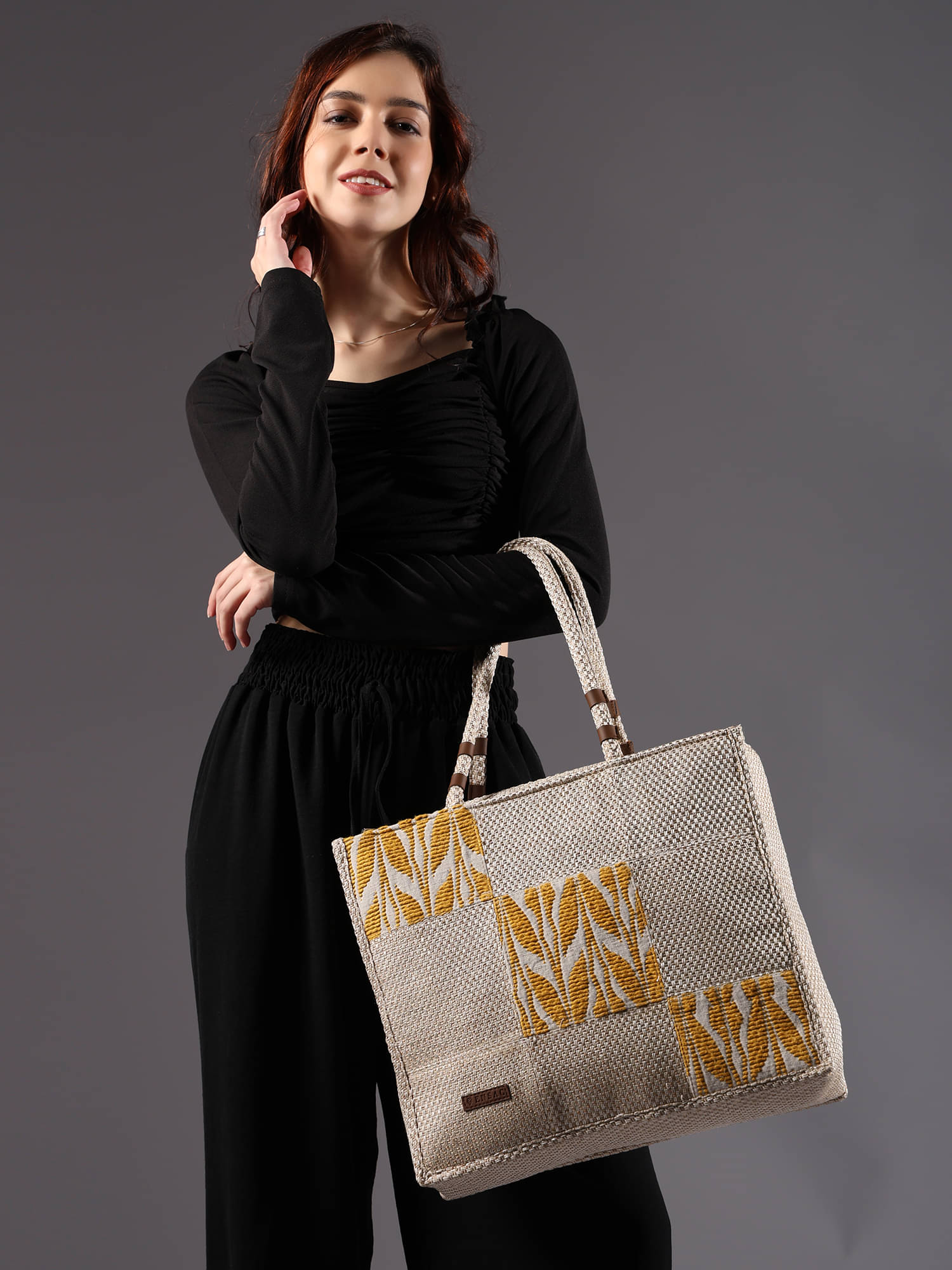     			ENSAC Tote Bag Cotton Set of 1 ( Yellow )