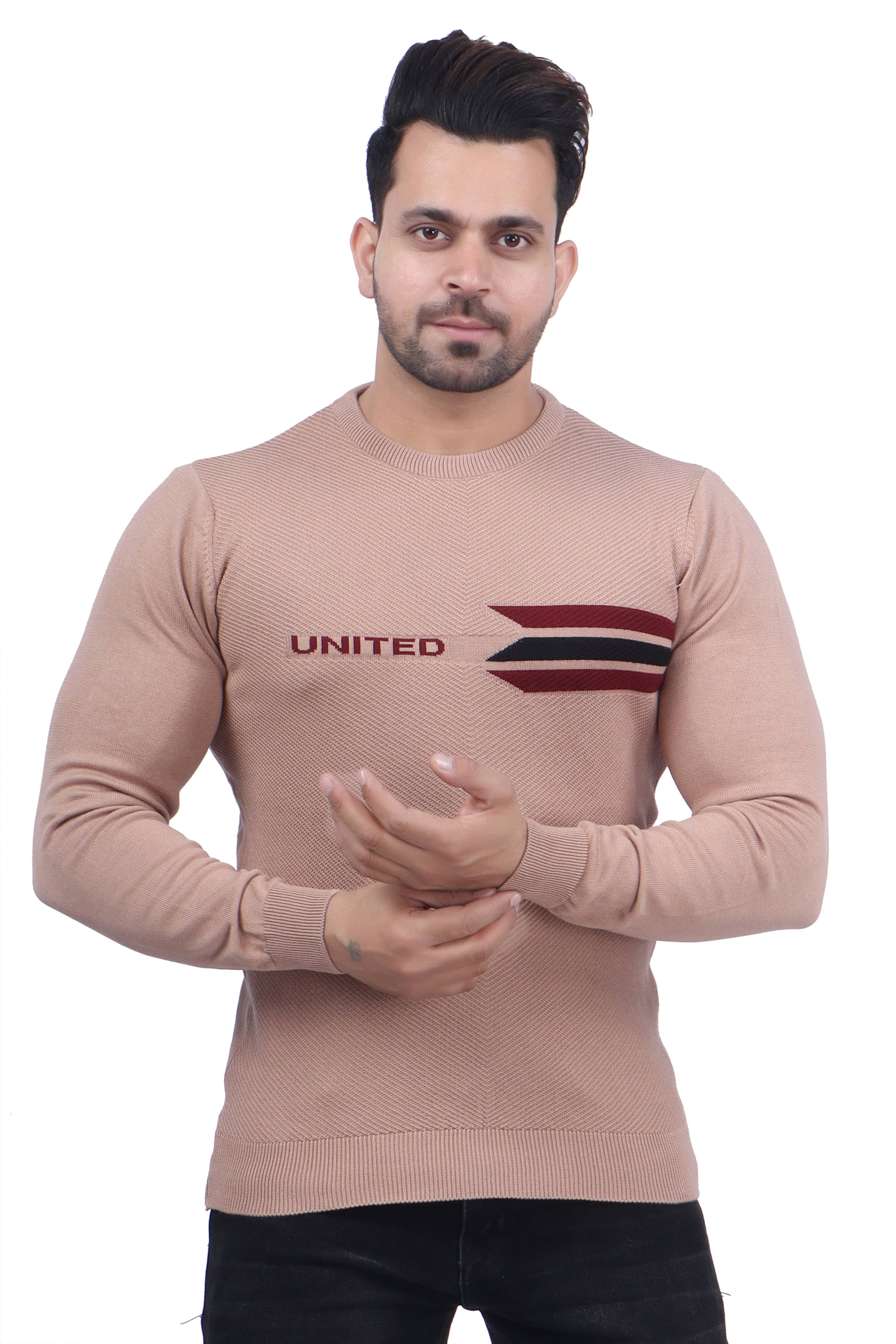 FEVERFEW Cotton Blend Round Neck Men's Full Sleeves Pullover Sweater - Multicolor ( Pack of 1 ) FEVERFEW Cotton Blend Round Neck Men's Full Sleeves Pullover Sweater - Multicolor ( Pack of 1 )