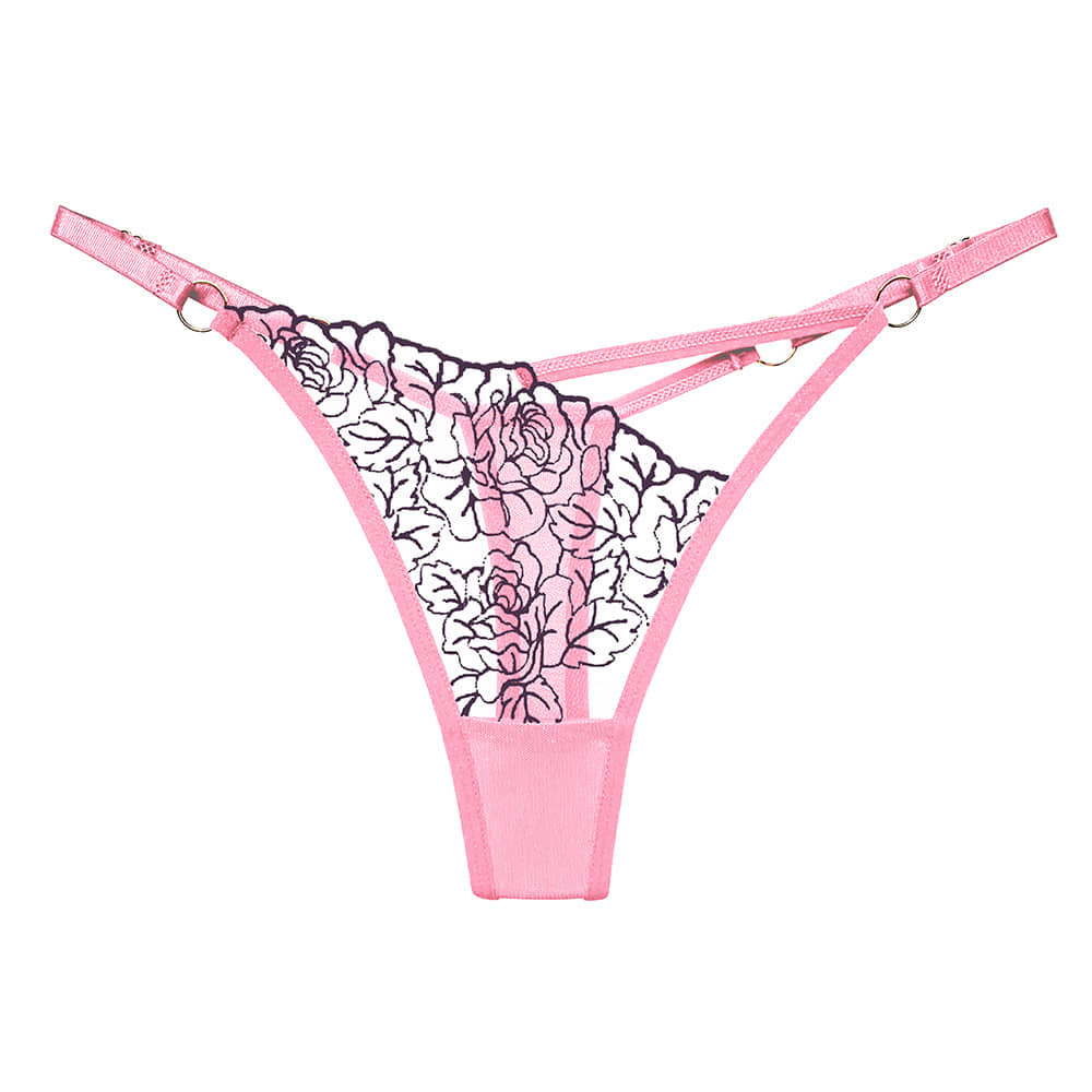 FIHA Pack of 1 Lace Thongs For Women ( Pink )