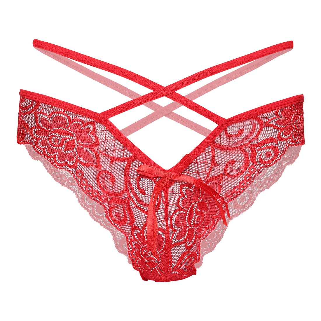 FIHA Pack of 1 Lace Thongs For Women ( Black )
