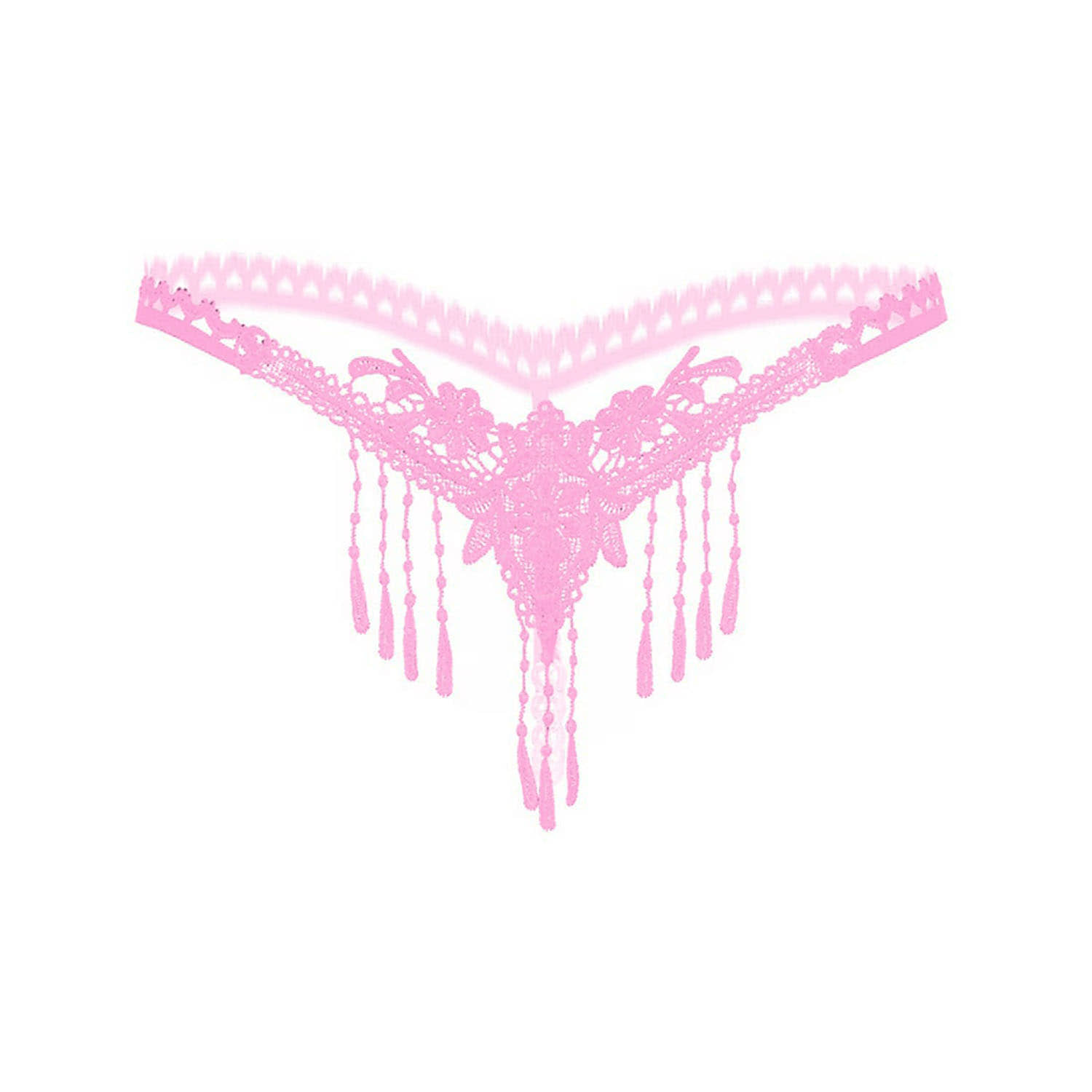 FIHA Pack of 1 Lace Thongs For Women ( Peach )