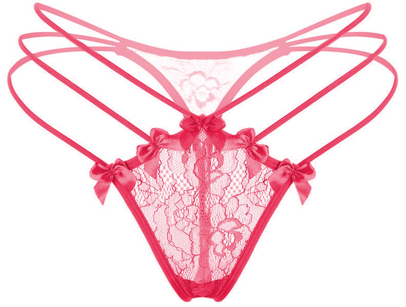    			FIHA Pack of 1 Lace Thongs For Women ( Peach )