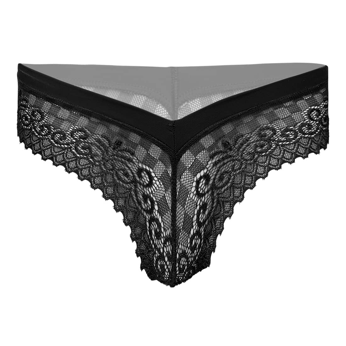 FIHA Pack of 1 Lace Thongs For Women ( Red )
