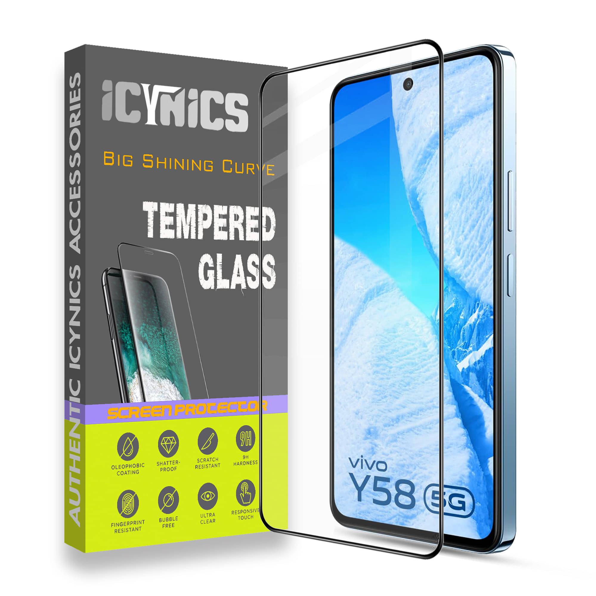 Icynics Tempered Glass Compatible For Vivo Y58 5G ( Pack of 1 ) Icynics Tempered Glass Compatible For Vivo Y58 5G ( Pack of 1 )
