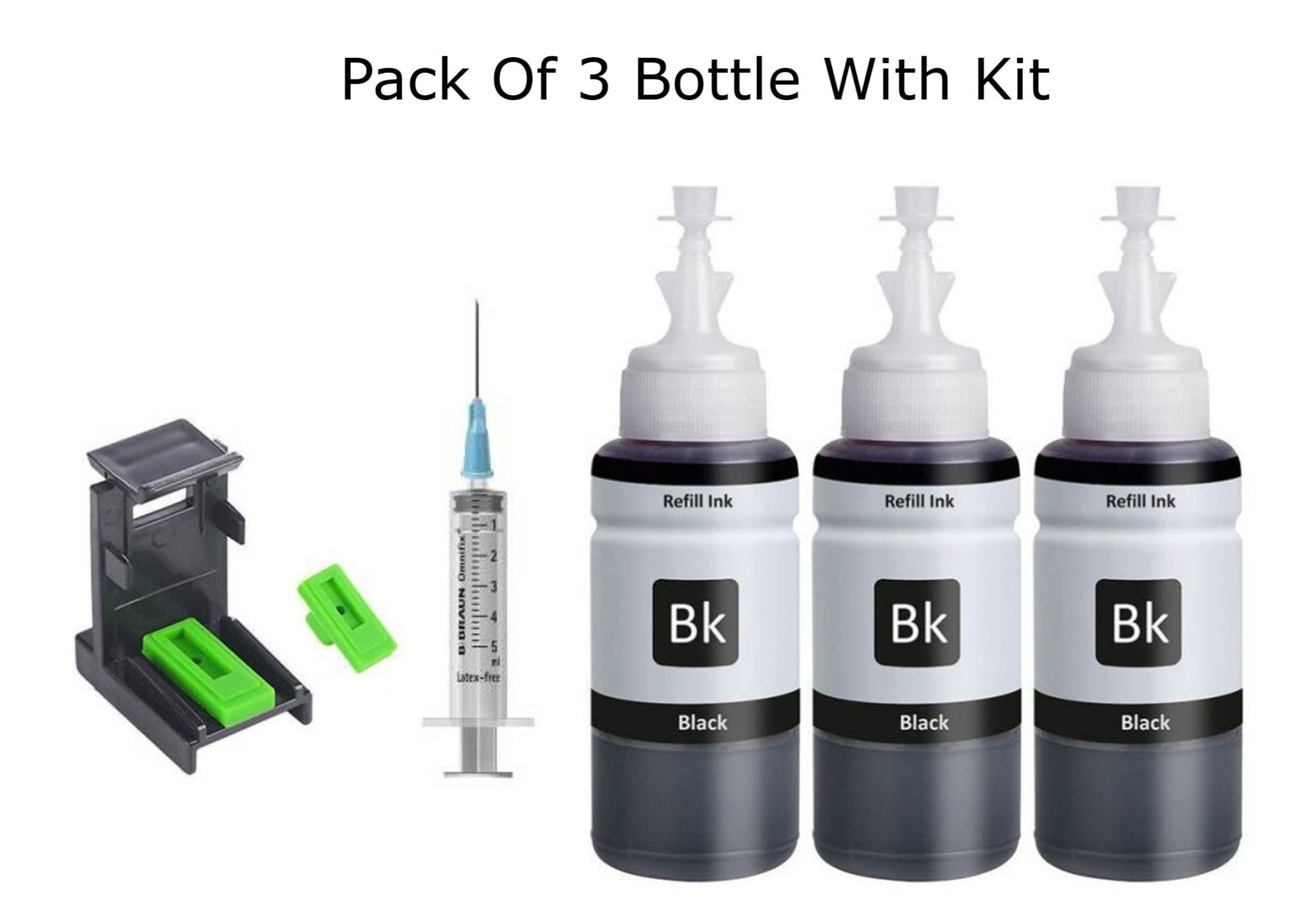 KALAR 802 Refill Ink Black Pack of 3 Cartridge for with Suction Tool Kit for H_P Printer (90ml*3) KALAR 802 Refill Ink Black Pack of 3 Cartridge for with Suction Tool Kit for H_P Printer (90ml*3)