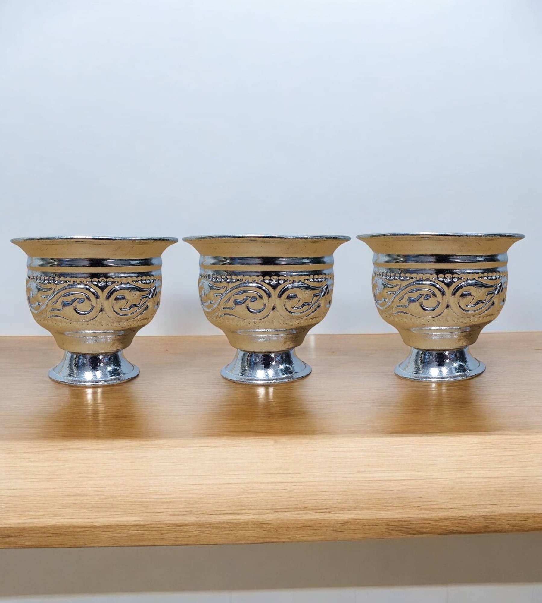Sigaram 3 German Silver KumKum Barani is best for Home, Office and Temple Poojas K3117 Sigaram 3 German Silver KumKum Barani is best for Home, Office and Temple Poojas K3117
