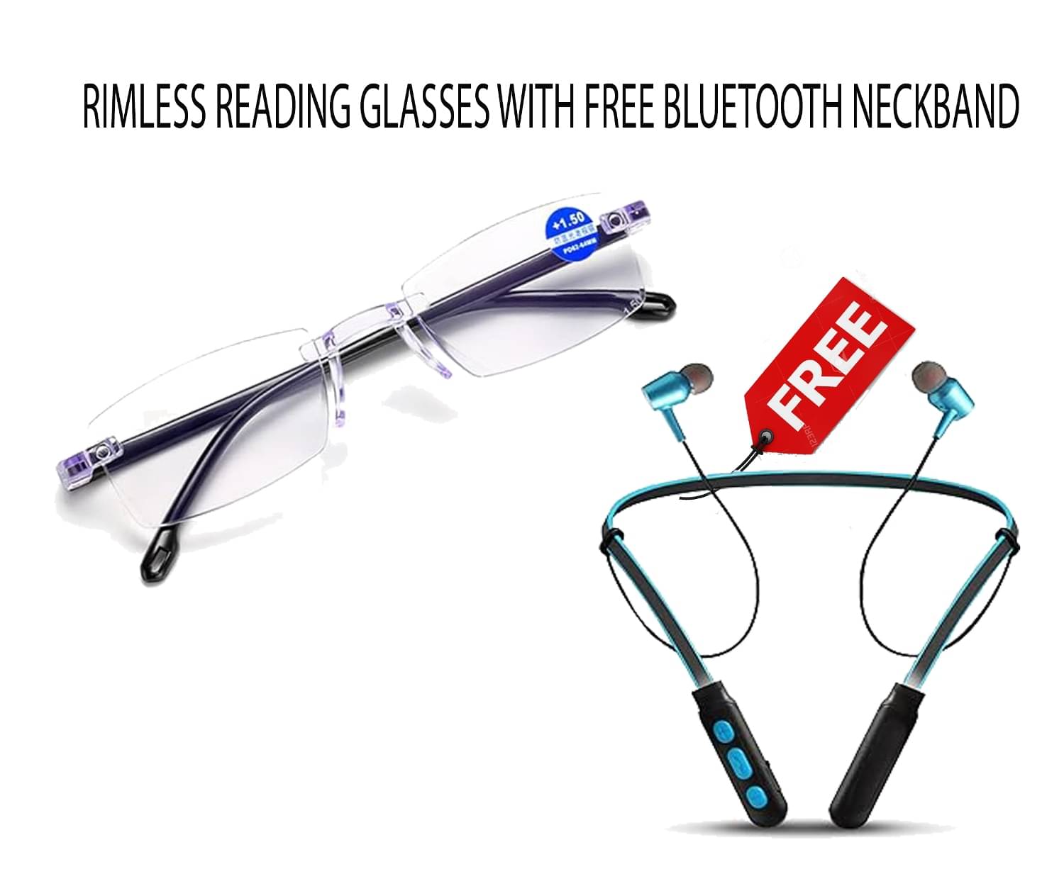 THMT Square Rimless Reading Glasses THMT Square Rimless Reading Glasses
