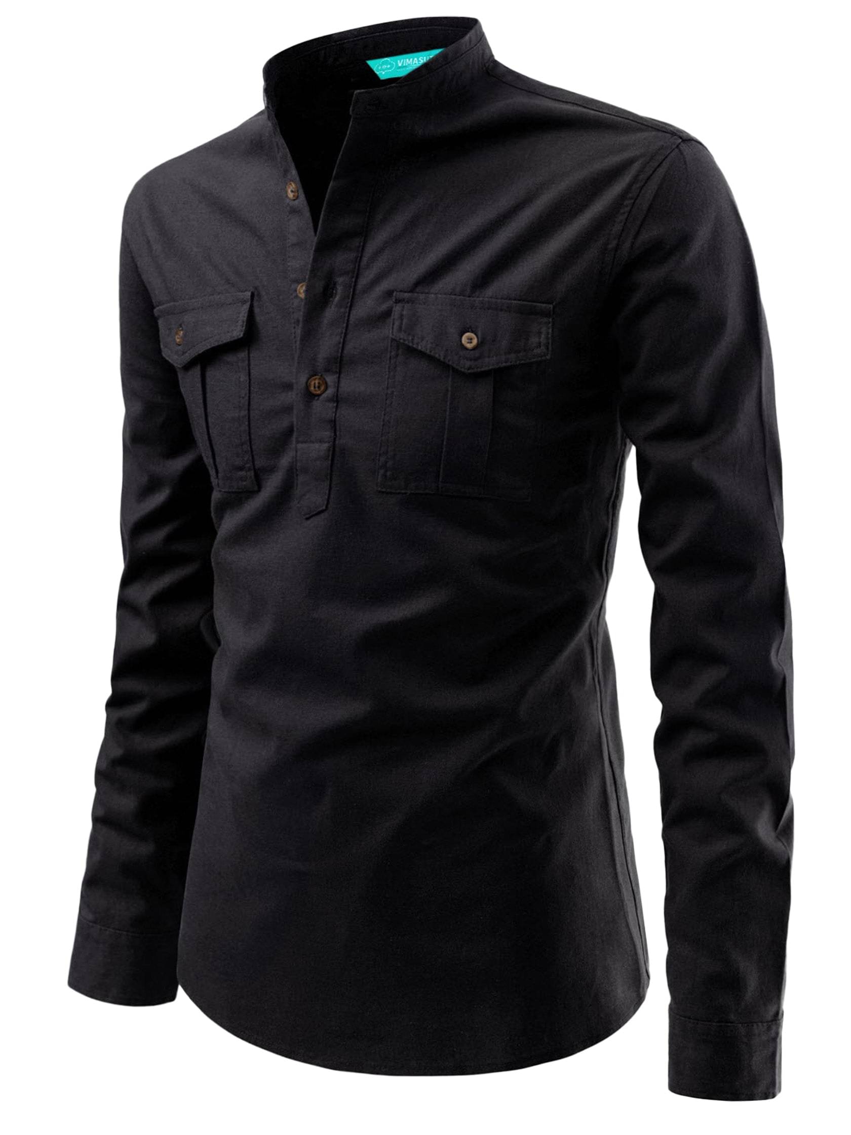     			VIMASUTI Black Cotton Blend Men's Regular Kurta ( Pack of 1 )
