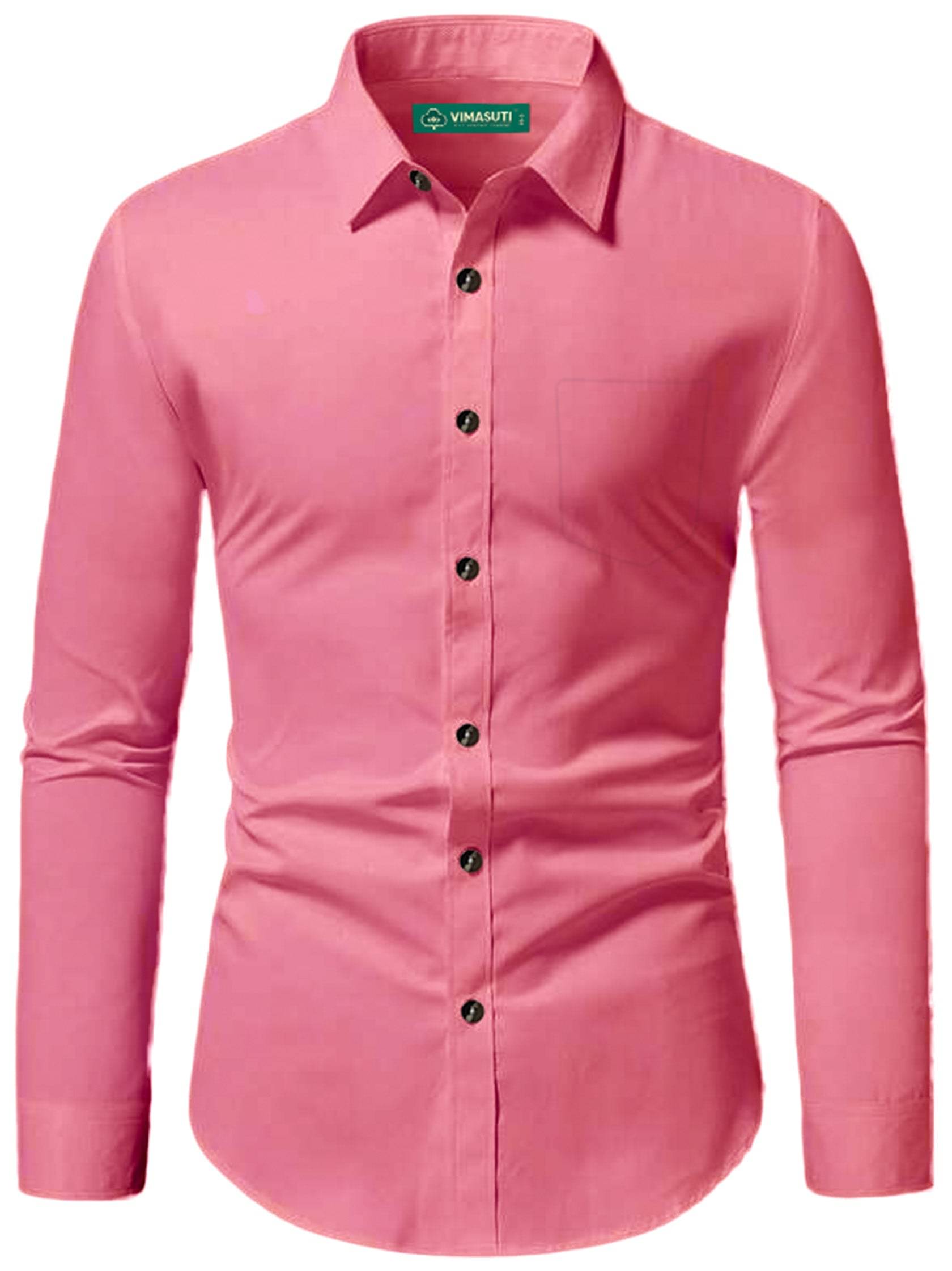     			VIMASUTI Cotton Blend Slim Fit Solids Full Sleeves Men's Casual Shirt - Peach ( Pack of 1 )