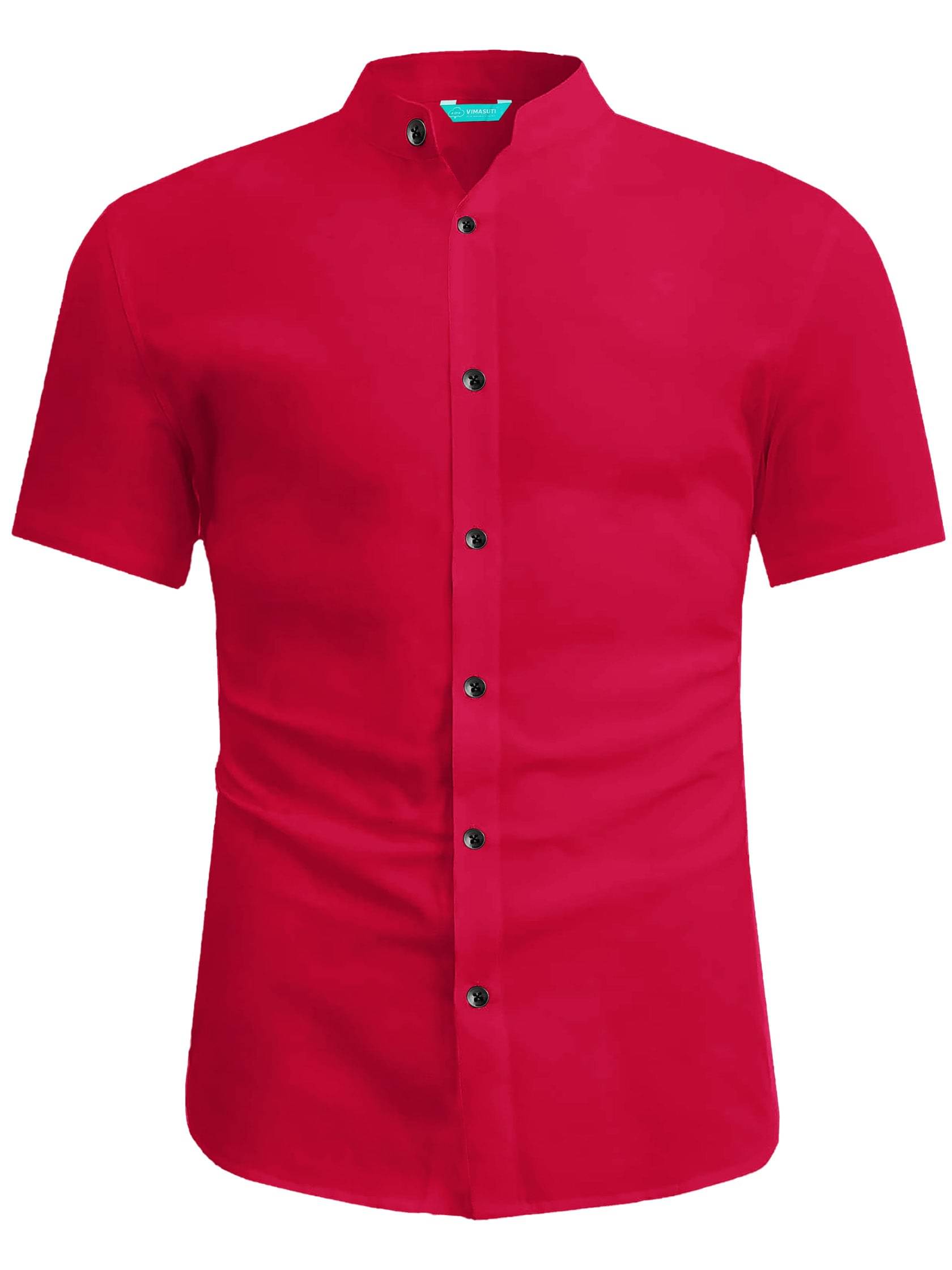 VIMASUTI Cotton Blend Slim Fit Solids Half Sleeves Men's Casual Shirt - Red ( Pack of 1 ) VIMASUTI Cotton Blend Slim Fit Solids Half Sleeves Men's Casual Shirt - Red ( Pack of 1 )