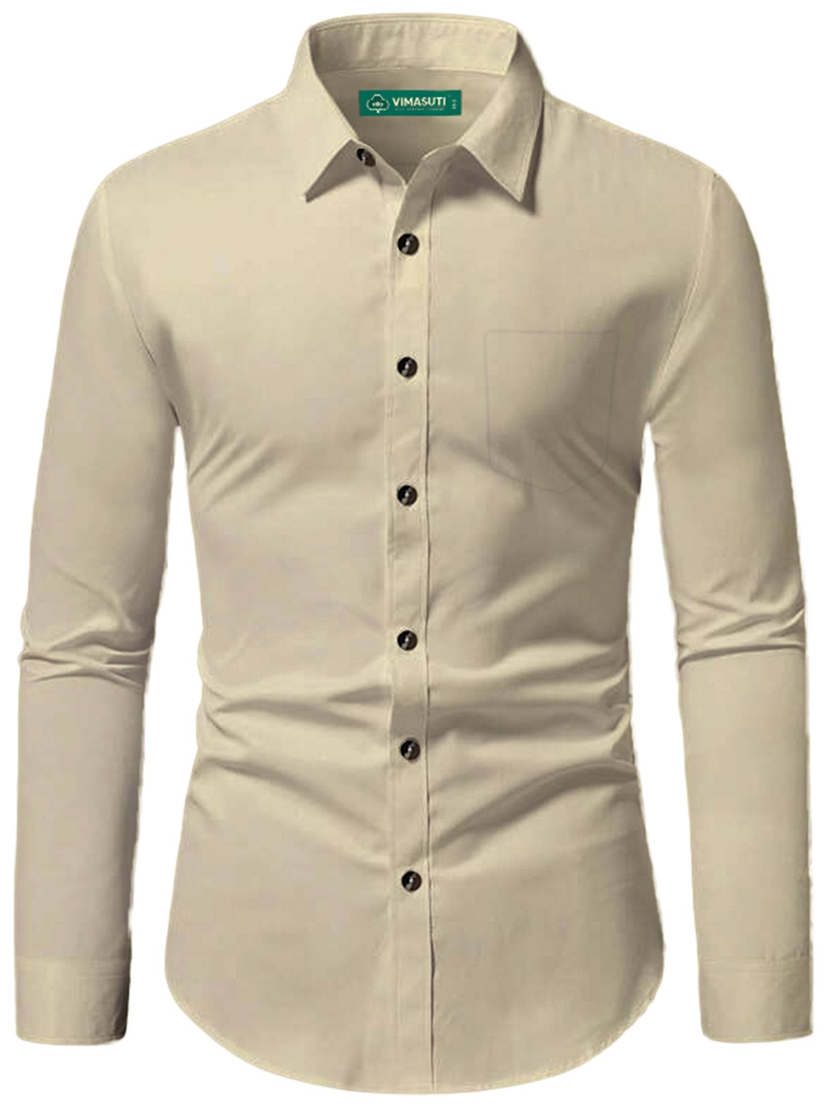 VIMASUTI Cotton Blend Slim Fit Solids Full Sleeves Men's Casual Shirt - Beige ( Pack of 1 ) VIMASUTI Cotton Blend Slim Fit Solids Full Sleeves Men's Casual Shirt - Beige ( Pack of 1 )