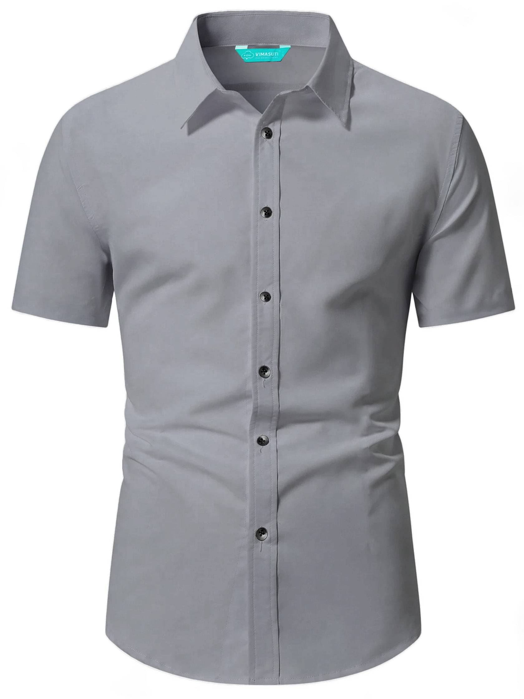 VIMASUTI Cotton Blend Slim Fit Solids Half Sleeves Men's Casual Shirt - Grey ( Pack of 1 ) VIMASUTI Cotton Blend Slim Fit Solids Half Sleeves Men's Casual Shirt - Grey ( Pack of 1 )