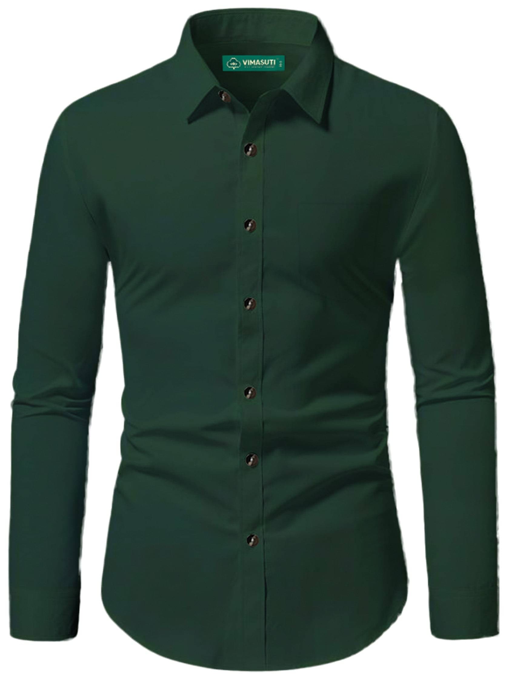 VIMASUTI Cotton Blend Slim Fit Solids Full Sleeves Men's Casual Shirt - Green ( Pack of 1 )     			VIMASUTI Cotton Blend Slim Fit Solids Full Sleeves Men's Casual Shirt - Green ( Pack of 1 )