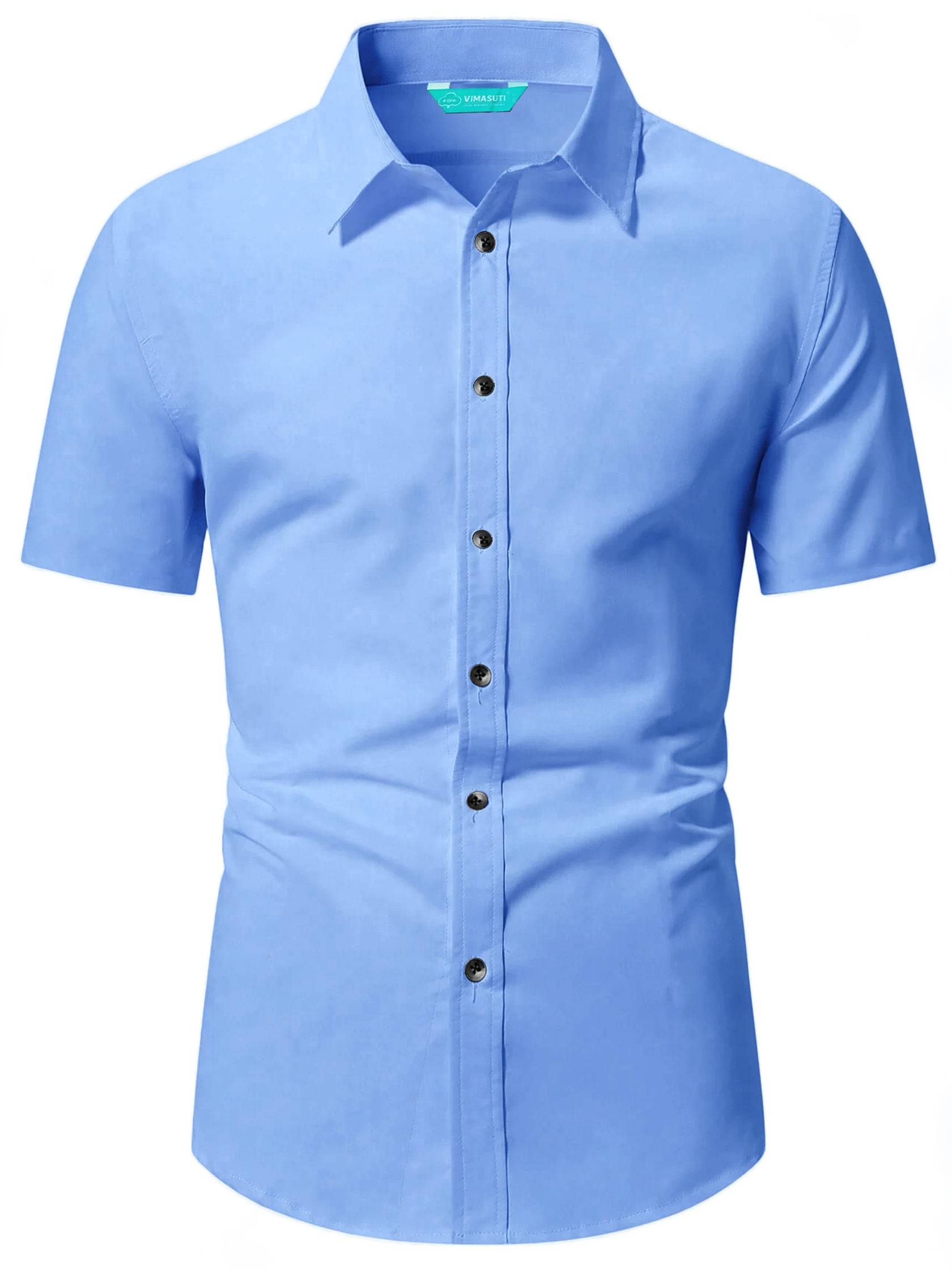 VIMASUTI Cotton Blend Slim Fit Solids Half Sleeves Men's Casual Shirt - Silver ( Pack of 1 )     			VIMASUTI Cotton Blend Slim Fit Solids Half Sleeves Men's Casual Shirt - Silver ( Pack of 1 )