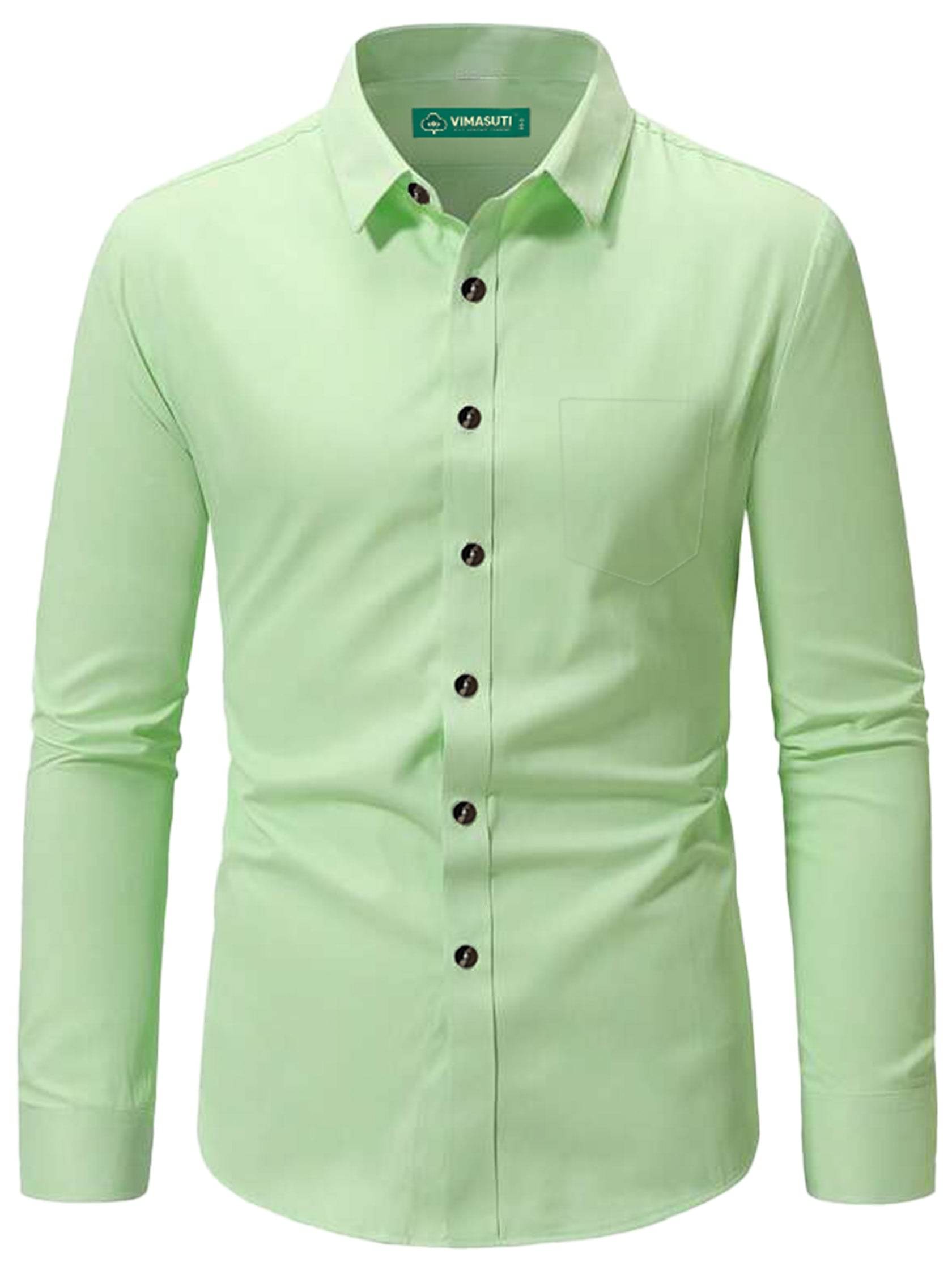 VIMASUTI Cotton Blend Slim Fit Solids Full Sleeves Men's Casual Shirt - Sea Green ( Pack of 1 ) VIMASUTI Cotton Blend Slim Fit Solids Full Sleeves Men's Casual Shirt - Sea Green ( Pack of 1 )
