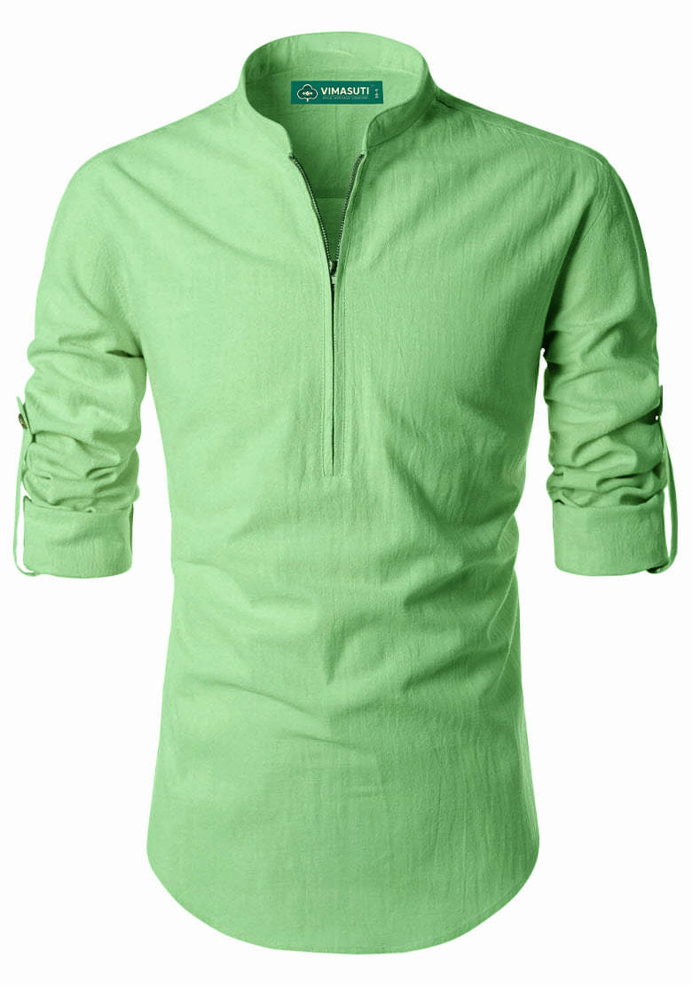 VIMASUTI Light Green Cotton Blend Men's Regular Kurta ( Pack of 1 ) VIMASUTI Light Green Cotton Blend Men's Regular Kurta ( Pack of 1 )