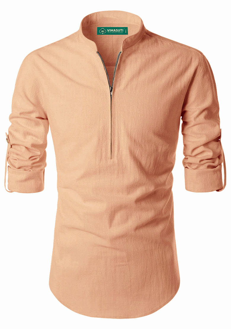 VIMASUTI Orange Cotton Blend Men's Regular Kurta ( Pack of 1 ) VIMASUTI Orange Cotton Blend Men's Regular Kurta ( Pack of 1 )