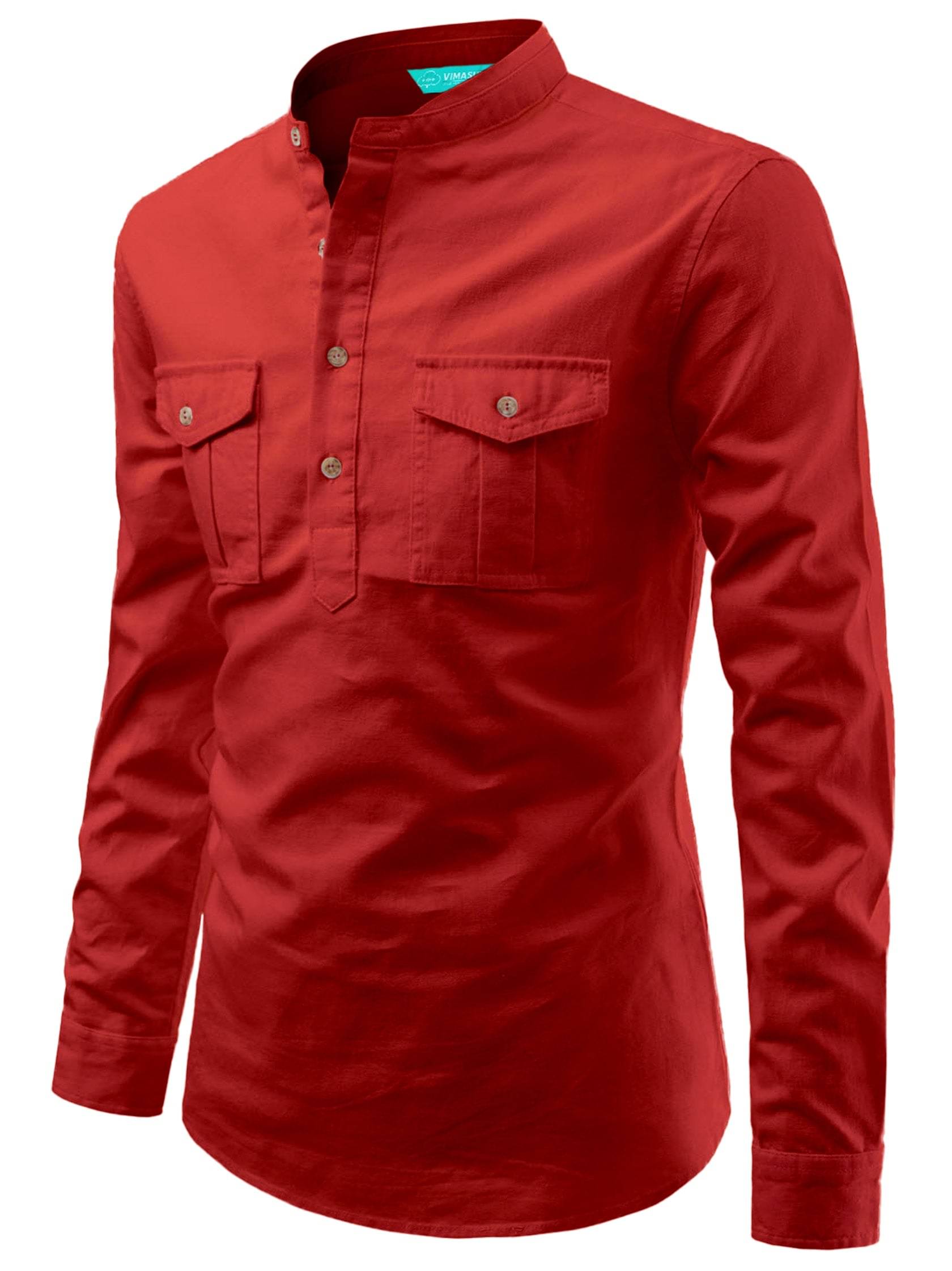VIMASUTI Red Cotton Blend Men's Regular Kurta ( Pack of 1 ) VIMASUTI Red Cotton Blend Men's Regular Kurta ( Pack of 1 )