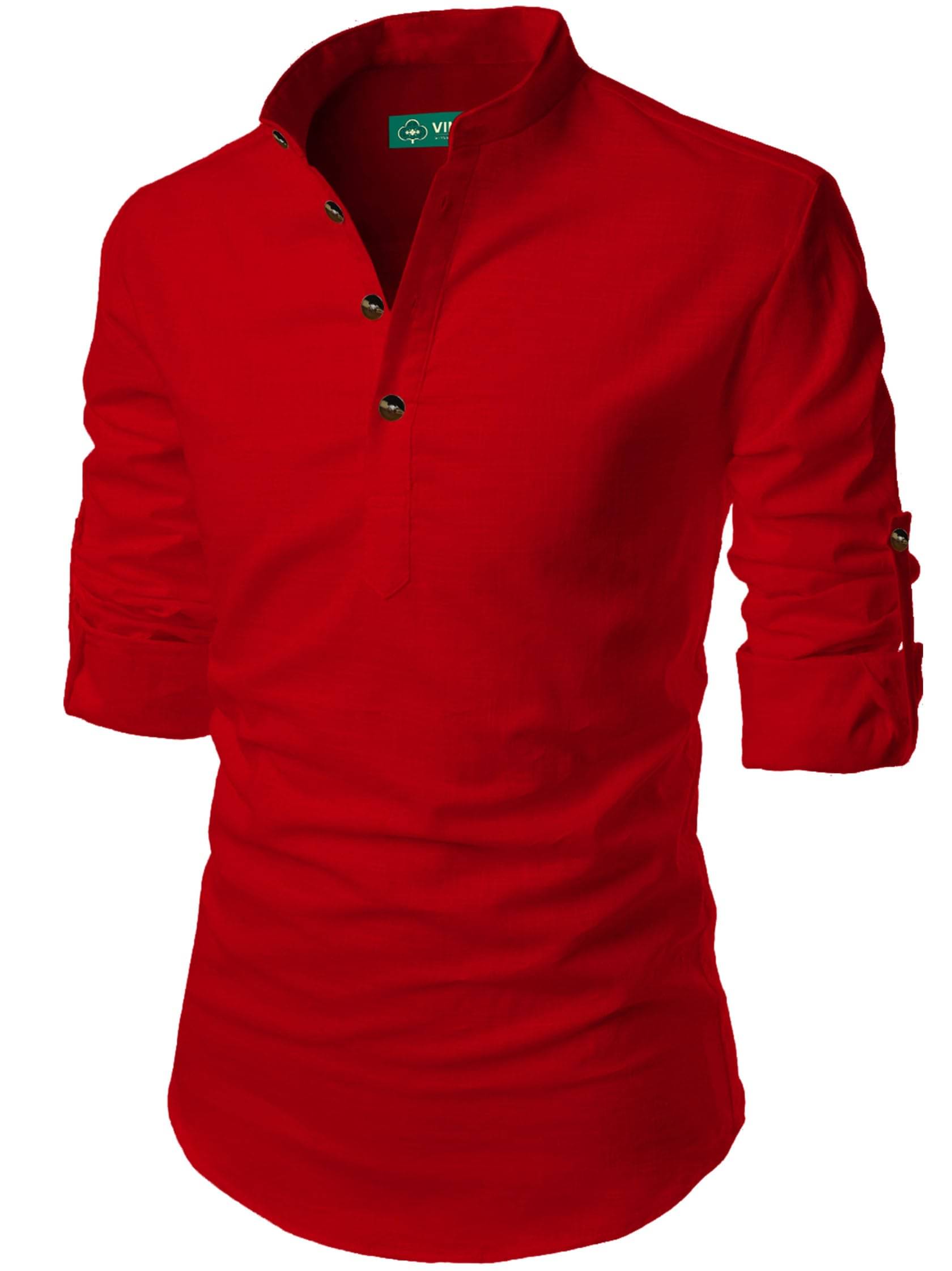     			VIMASUTI Red Cotton Blend Men's Regular Kurta ( Pack of 1 )
