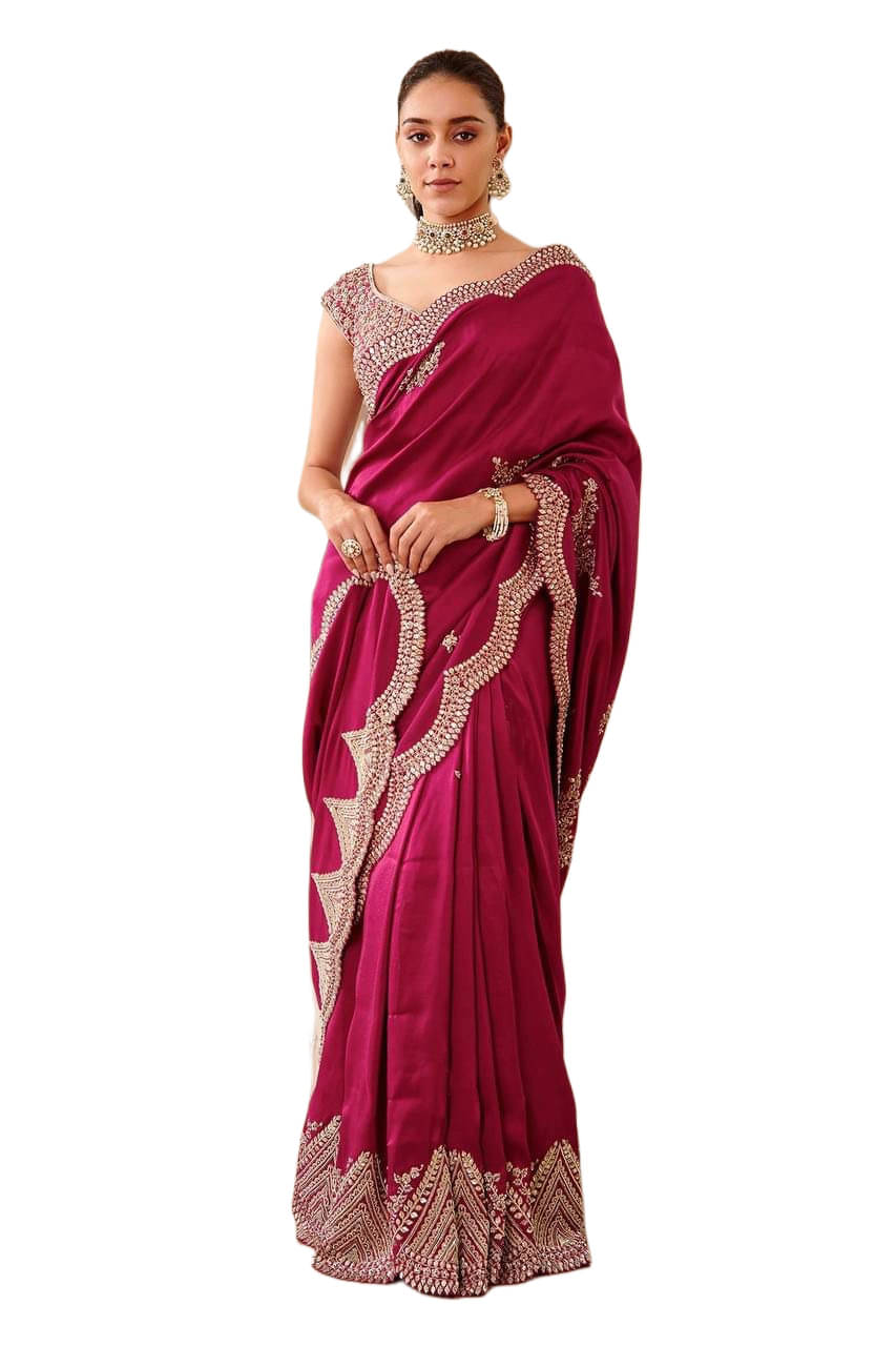     			fvd Art Silk Embellished Saree With Unstitched Blouse Piece ( Pink )