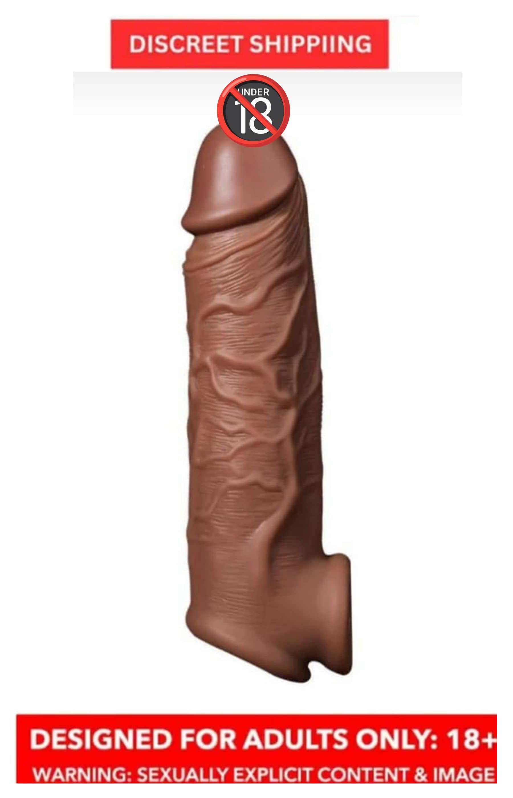 6 Inch SKIN CHOCOLATE MINI REUSABLE DRAGON CONDOOM WASHABLE PENIS EXTENSION & SLEEVES