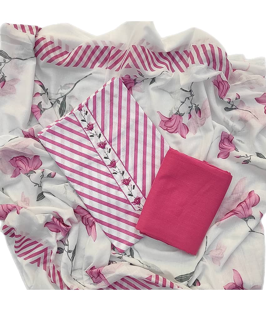 ABODH COLOURS Unstitched Cotton Printed Dress Material - Pink ( Pack of 1 ) - Unstitched Fabrics | Buy online on ZillyBuy